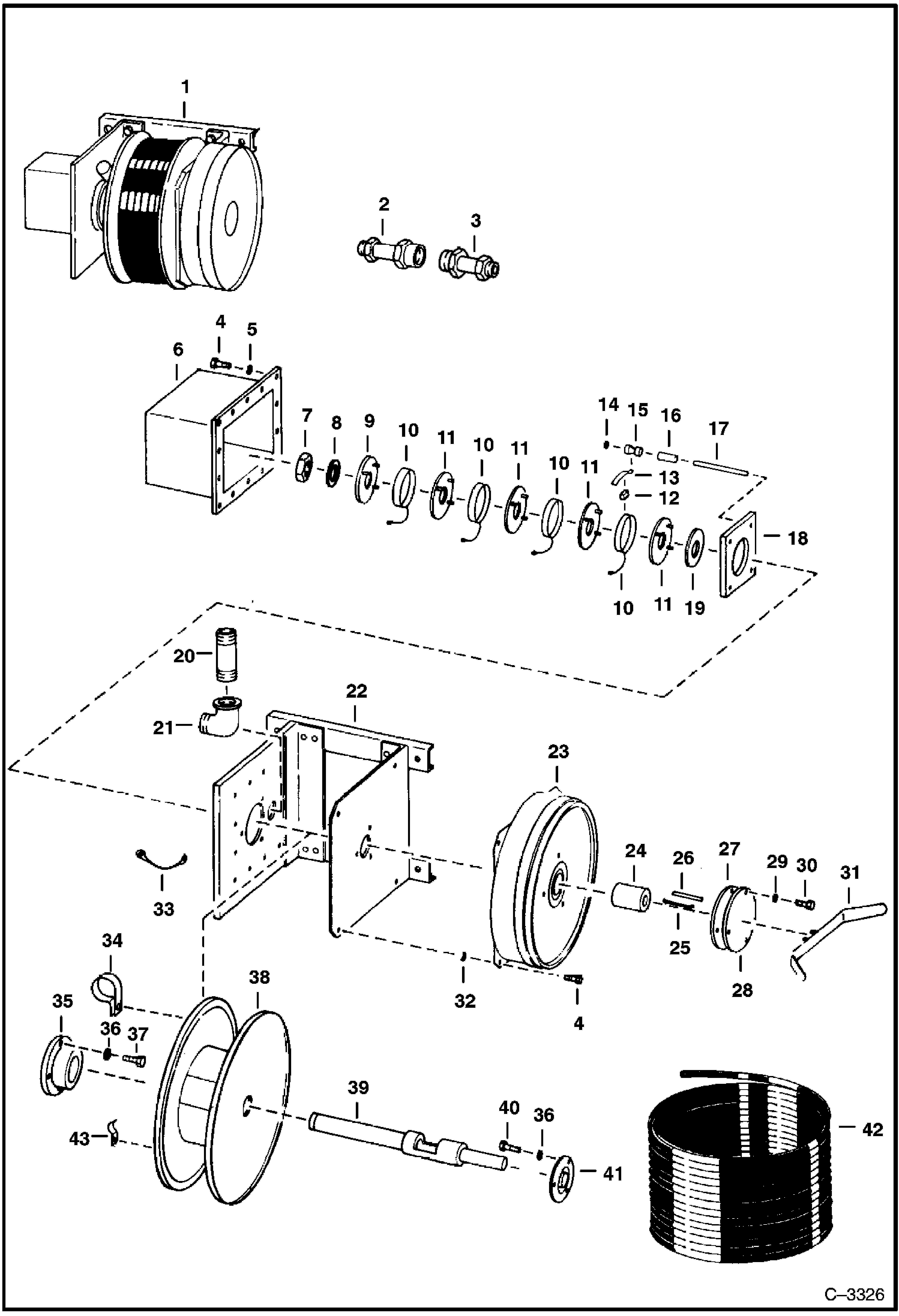 Схема запчастей Bobcat 600s - ELECTRIC CORD REEL Explosion Proof M-500 S/N 45407 & Above; M-600 S/N 73752 & Above ELECTRICAL SYSTEM