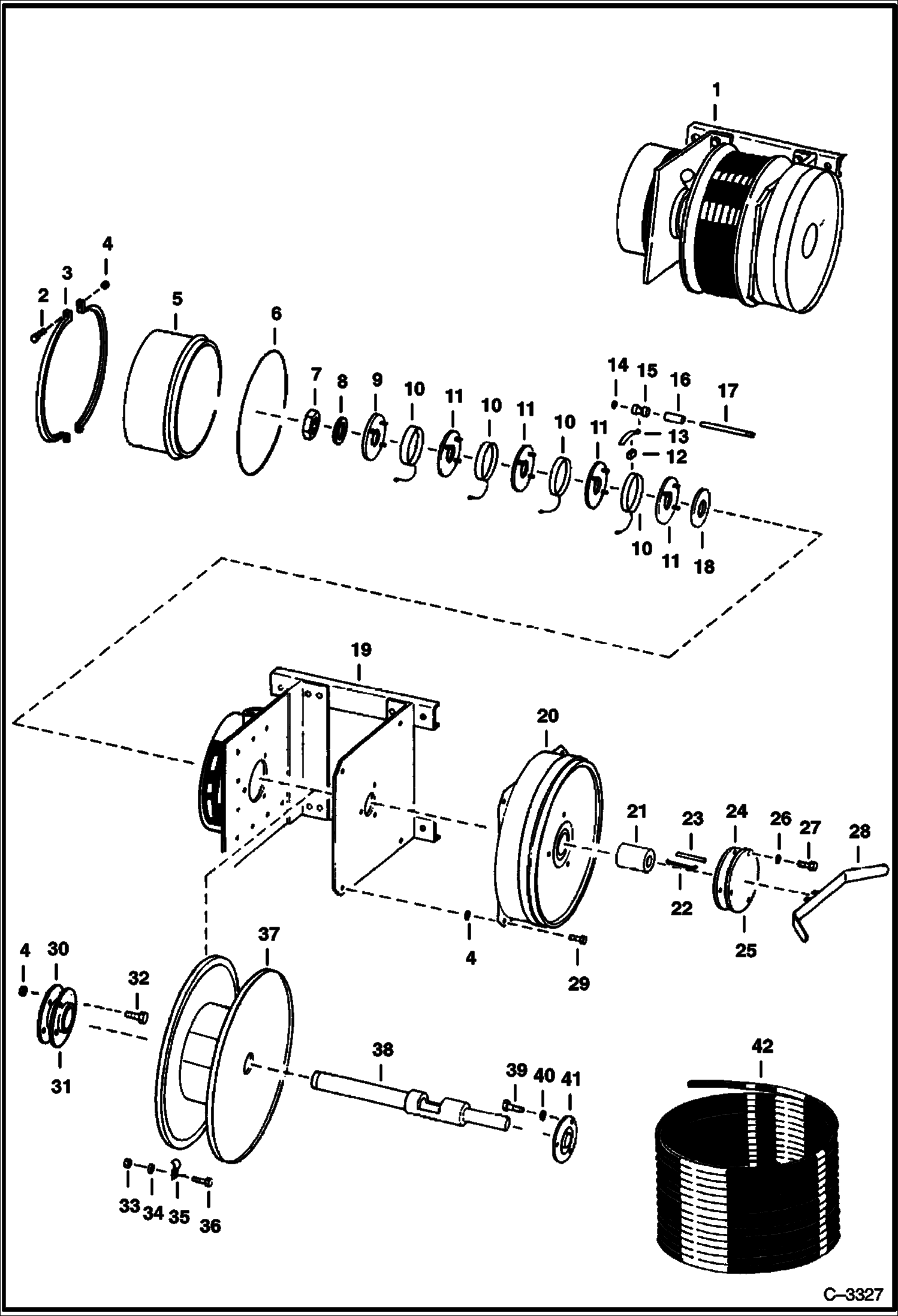 Схема запчастей Bobcat 600s - ELECTRIC CORD REEL Non-Explosion Proof ELECTRICAL SYSTEM