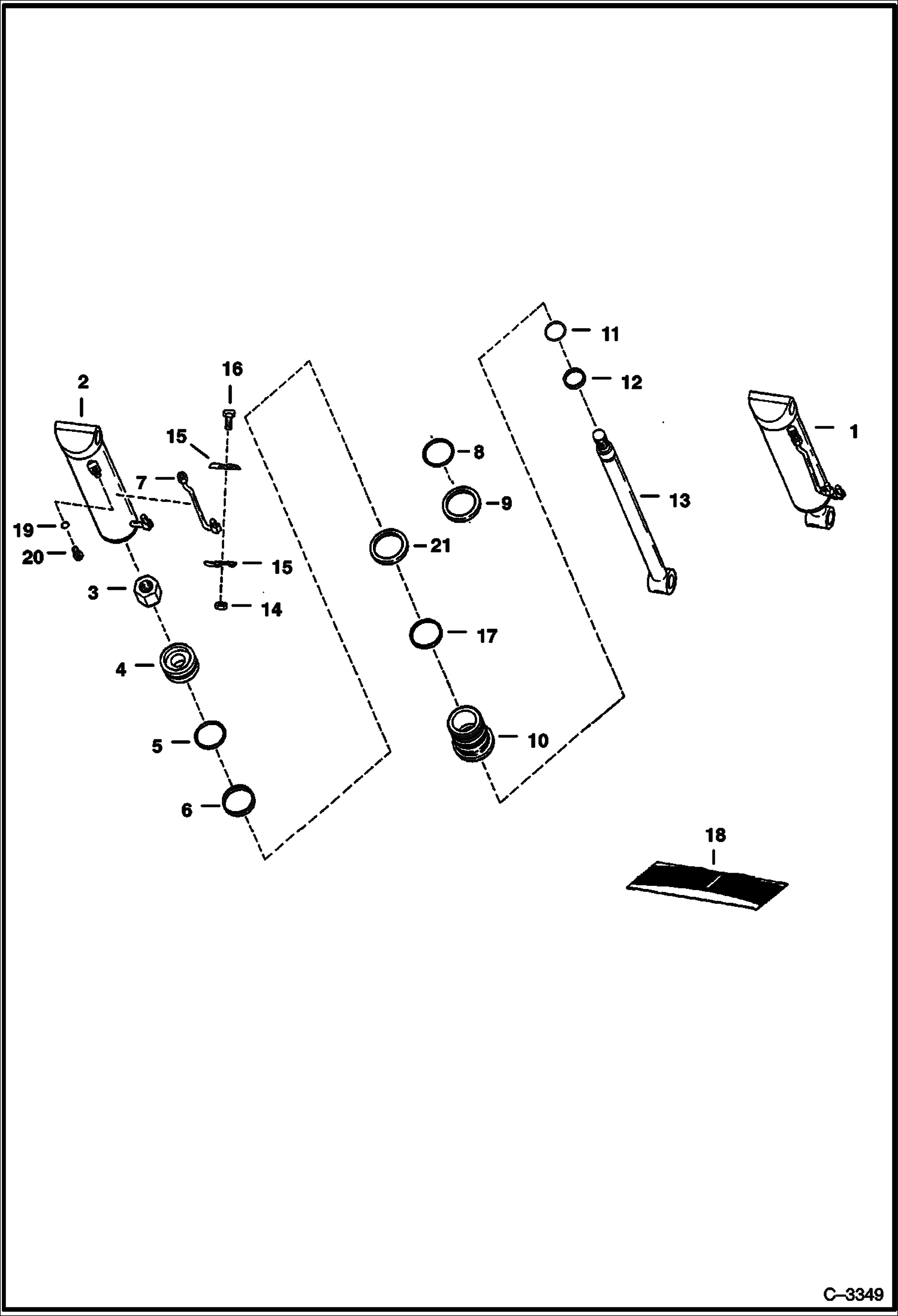 Схема запчастей Bobcat 500s - TILT CYLINDER HYDRAULIC SYSTEM