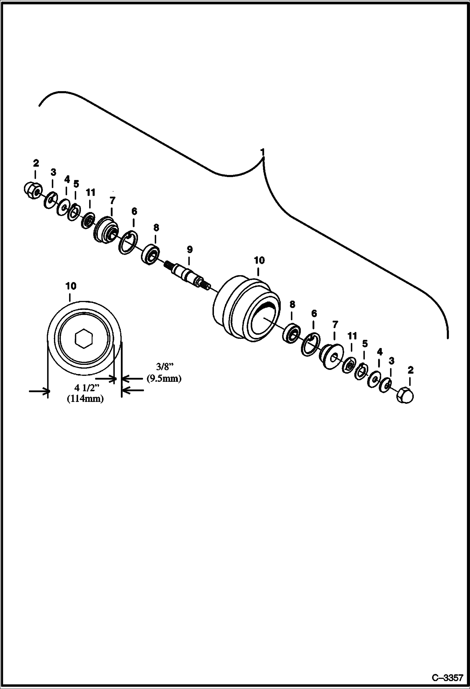 Схема запчастей Bobcat 328 - TRACK ROLLER (Steel Tracks) (W/O Oil Plug) UNDERCARRIAGE