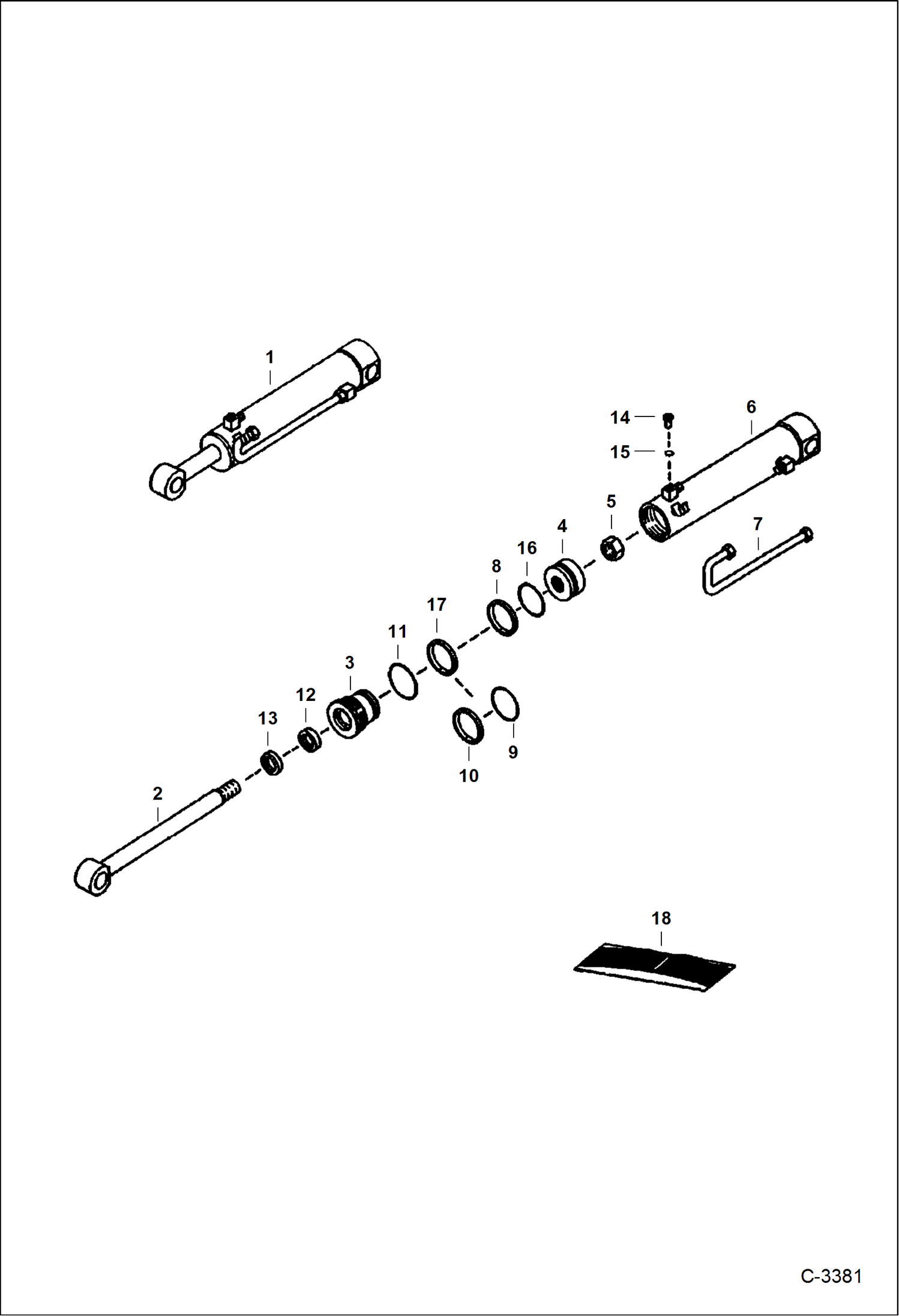 Схема запчастей Bobcat BACKHOE - BACKHOE (Stabilizer Cylinder) (709FDS 5841 & A5F3) 709 BACKHOE