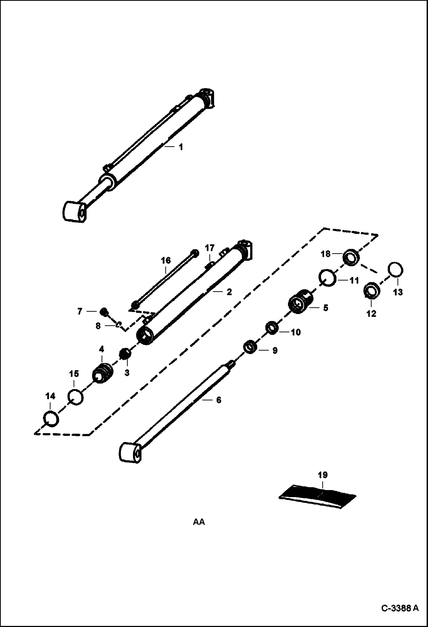 Схема запчастей Bobcat BACKHOE - BACKHOE (Stabilizer Cylinder) (709 2700 & A54M) 709 BACKHOE