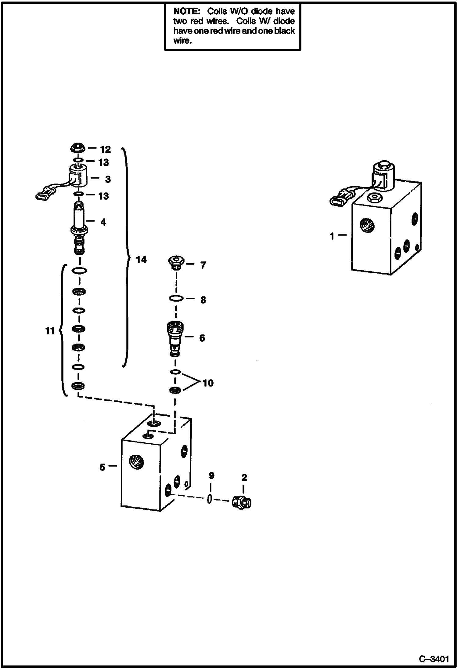 Схема запчастей Bobcat 700s - SOLENOID VALVE HYDRAULIC SYSTEM