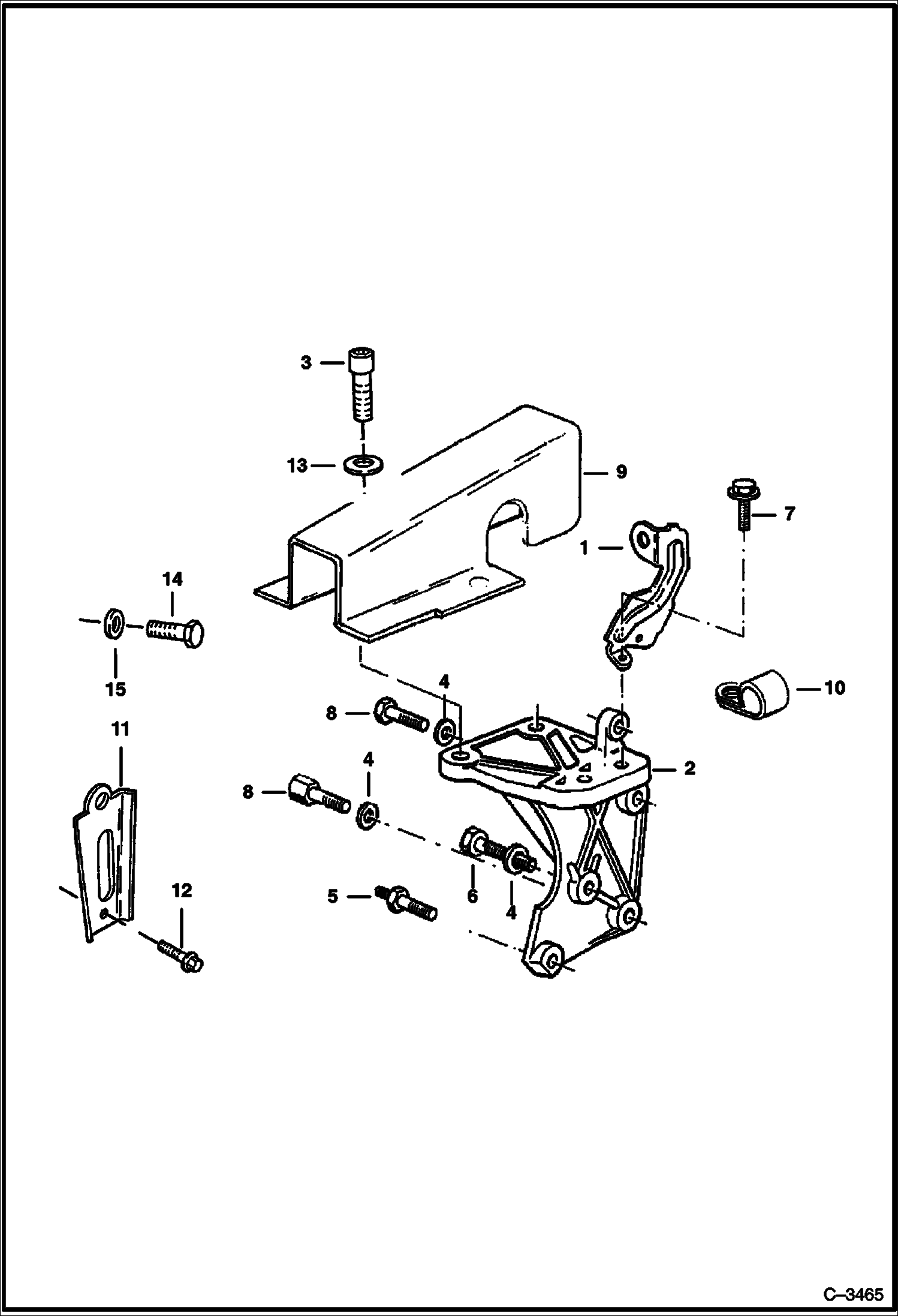 Схема запчастей Bobcat 700s - ENGINE BRACKET POWER UNIT