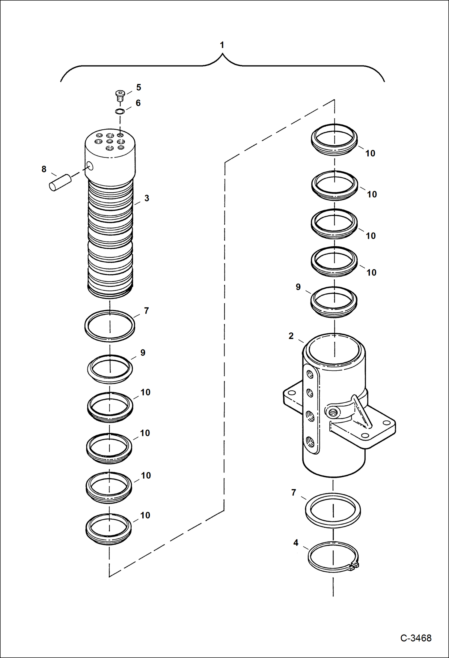 Схема запчастей Bobcat 337 - SWIVEL JOINT HYDRAULIC SYSTEM