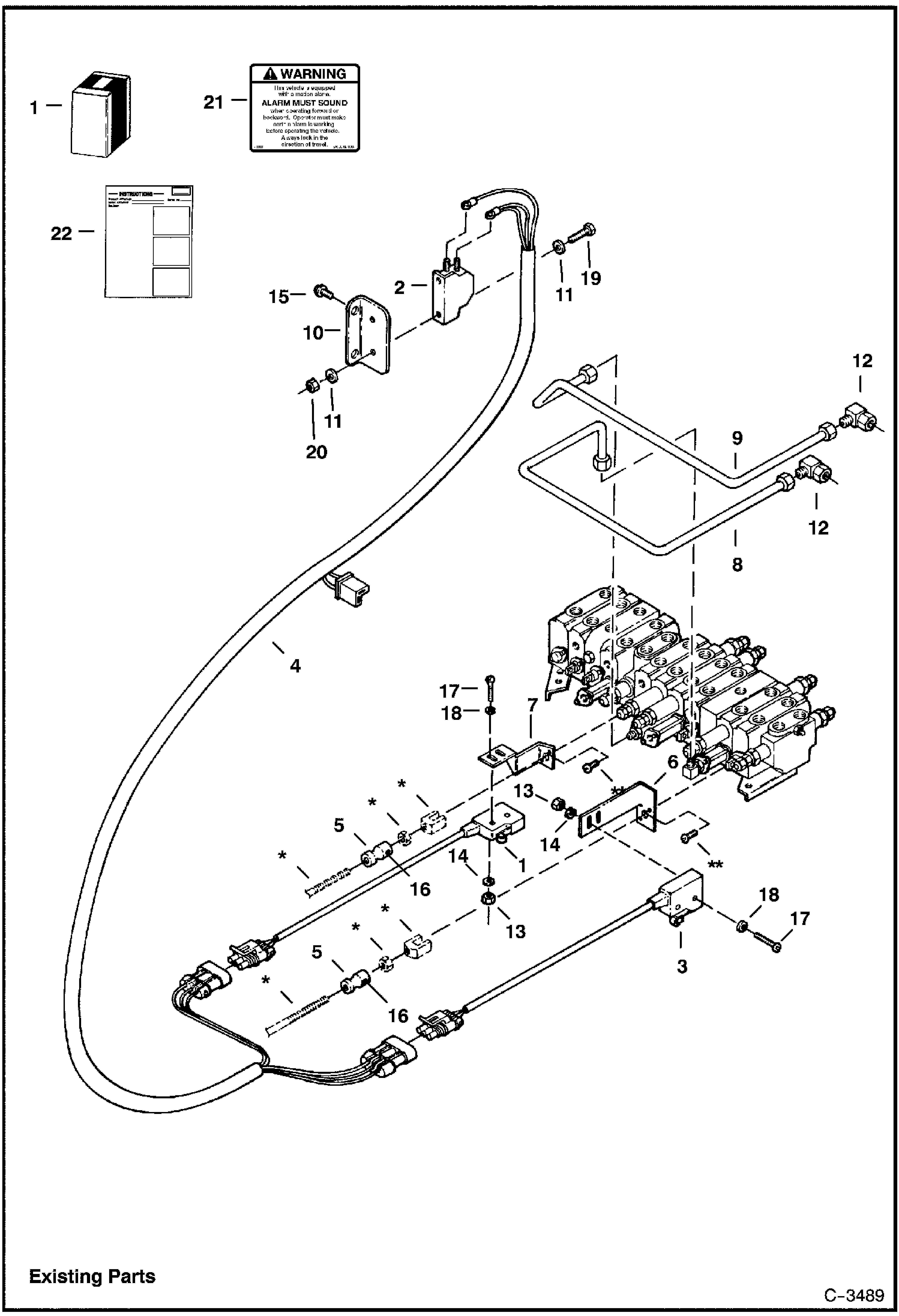 Схема запчастей Bobcat 320 - MOTION ALARM KIT ACCESSORIES & OPTIONS