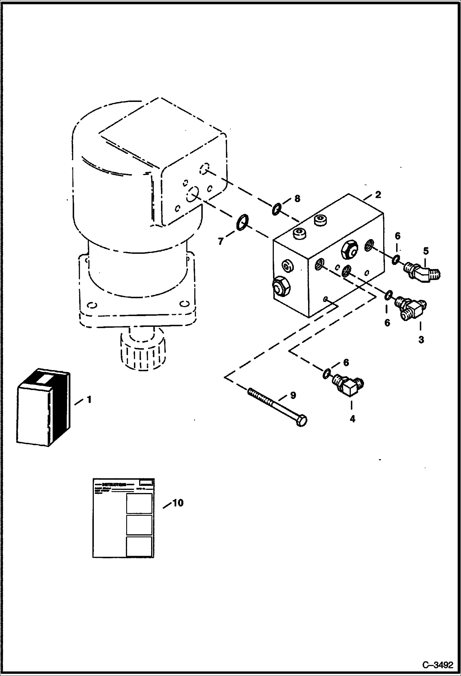 Схема запчастей Bobcat 331 - CROSSPORT RELIEF VALVE KIT ACCESSORIES & OPTIONS