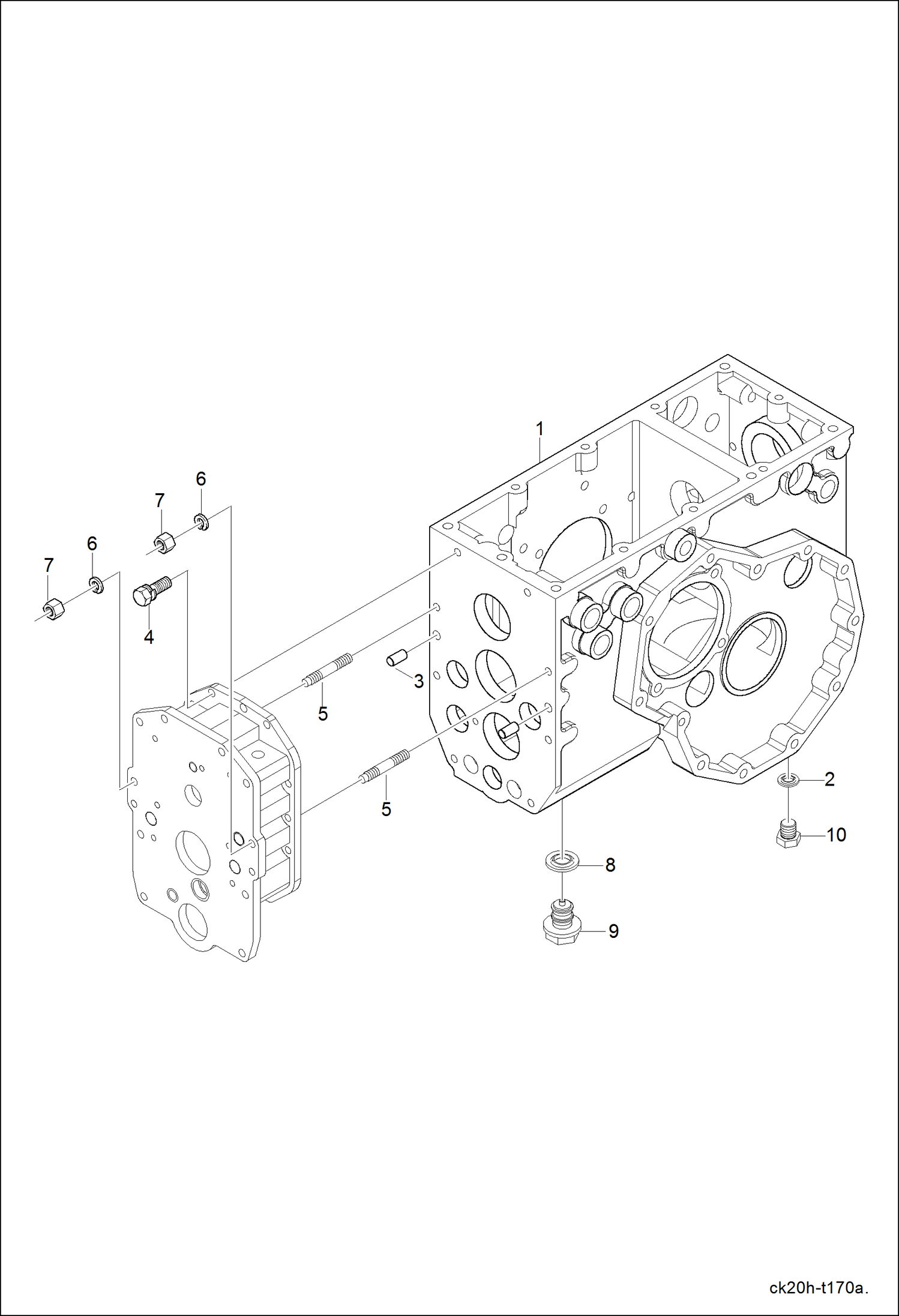 Схема запчастей Bobcat CT120 - TRANSMISSION CASE GROUP DRIVE TRAIN