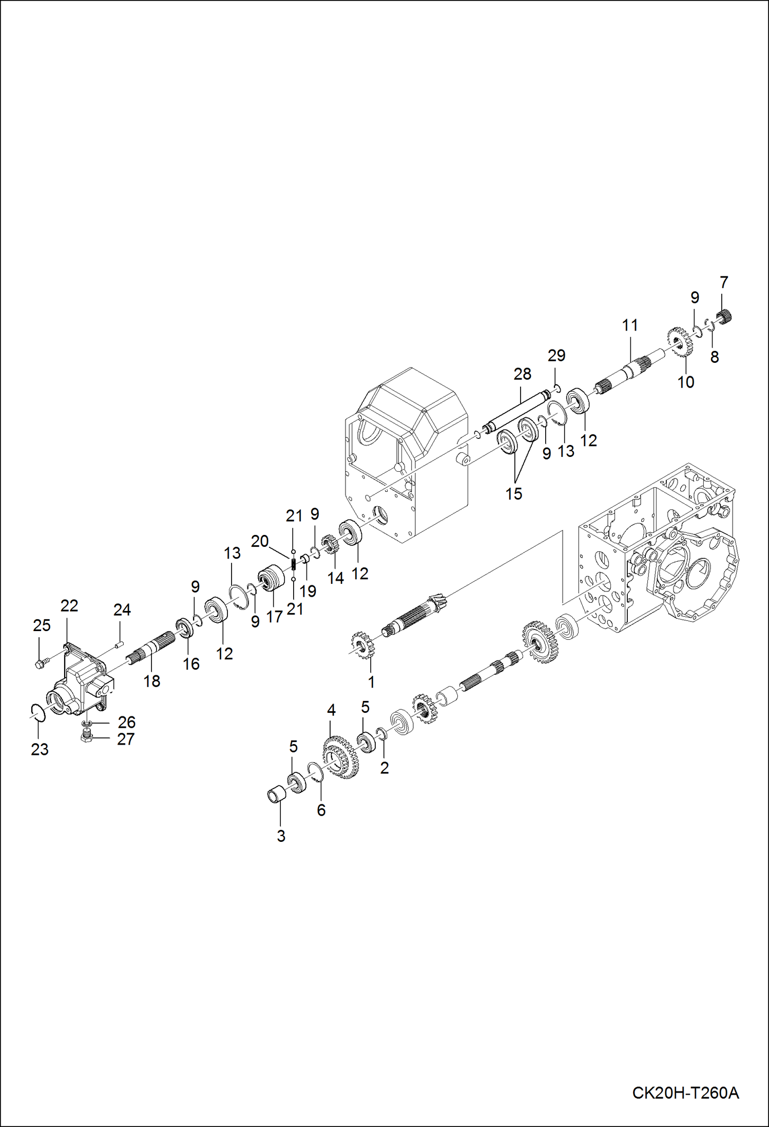 Схема запчастей Bobcat CT120 - FRONT DRIVE SYSTEM GROUP DRIVE TRAIN