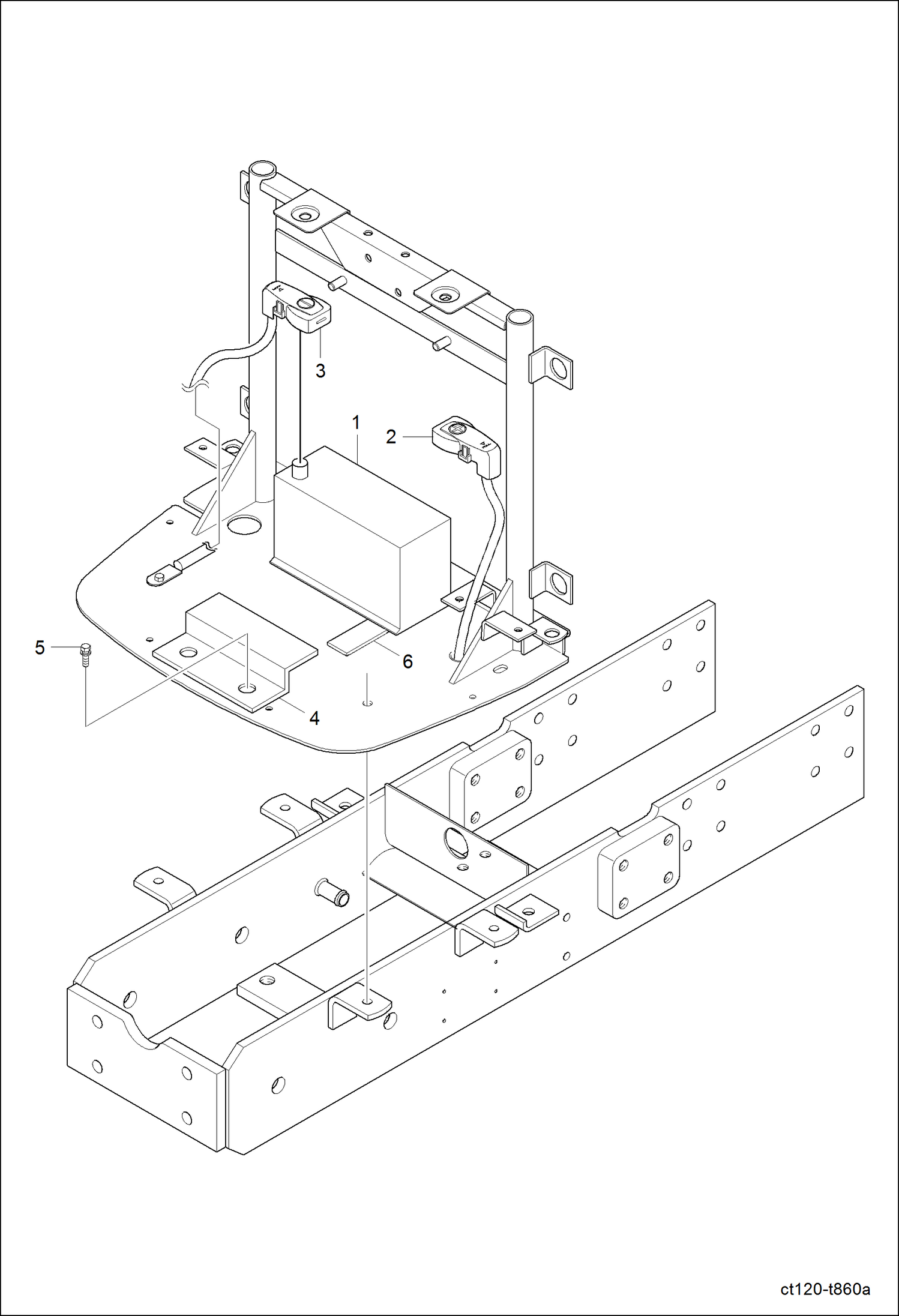 Схема запчастей Bobcat CT120 - BATTERY GROUP ELECTRICAL SYSTEM