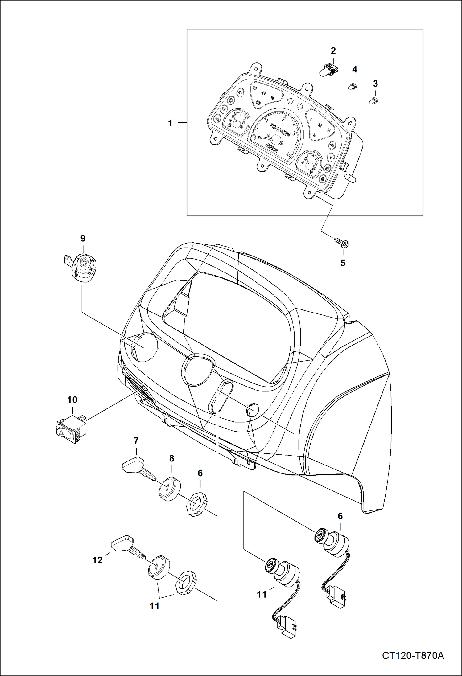 Схема запчастей Bobcat CT120 - ELECTRICAL SYSTEM 1 GROUP (Engine Harness) ELECTRICAL SYSTEM