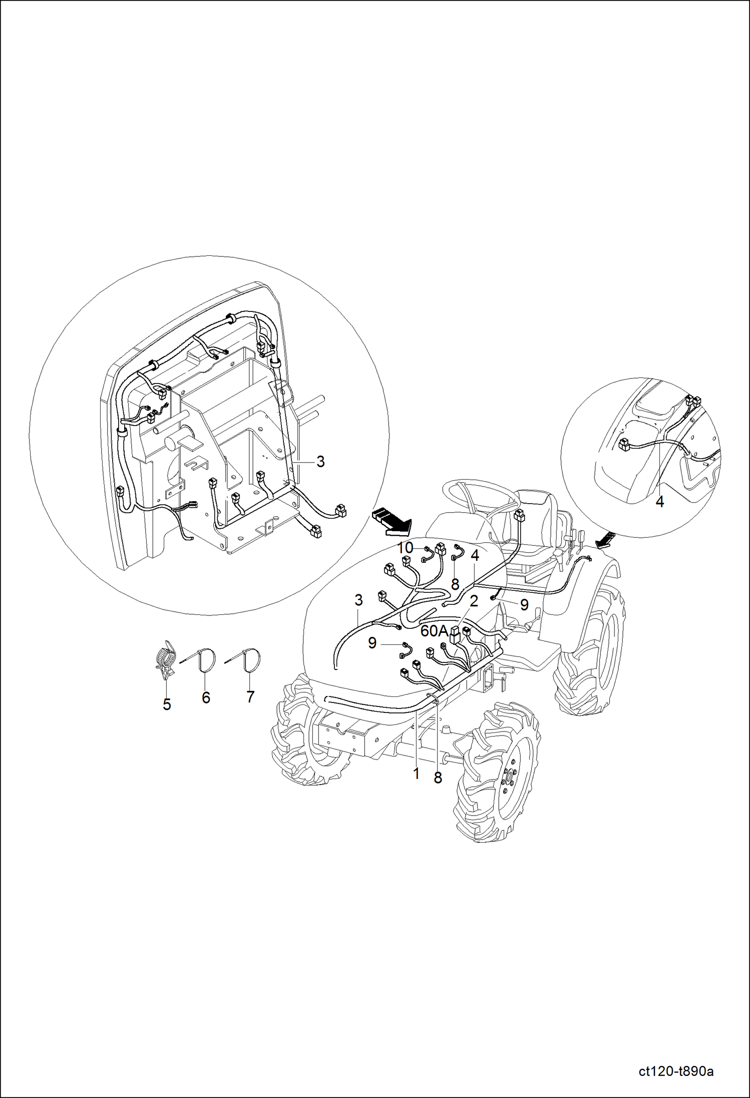 Схема запчастей Bobcat CT120 - ELECTRICAL SYSTEM 3 GROUP ELECTRICAL SYSTEM