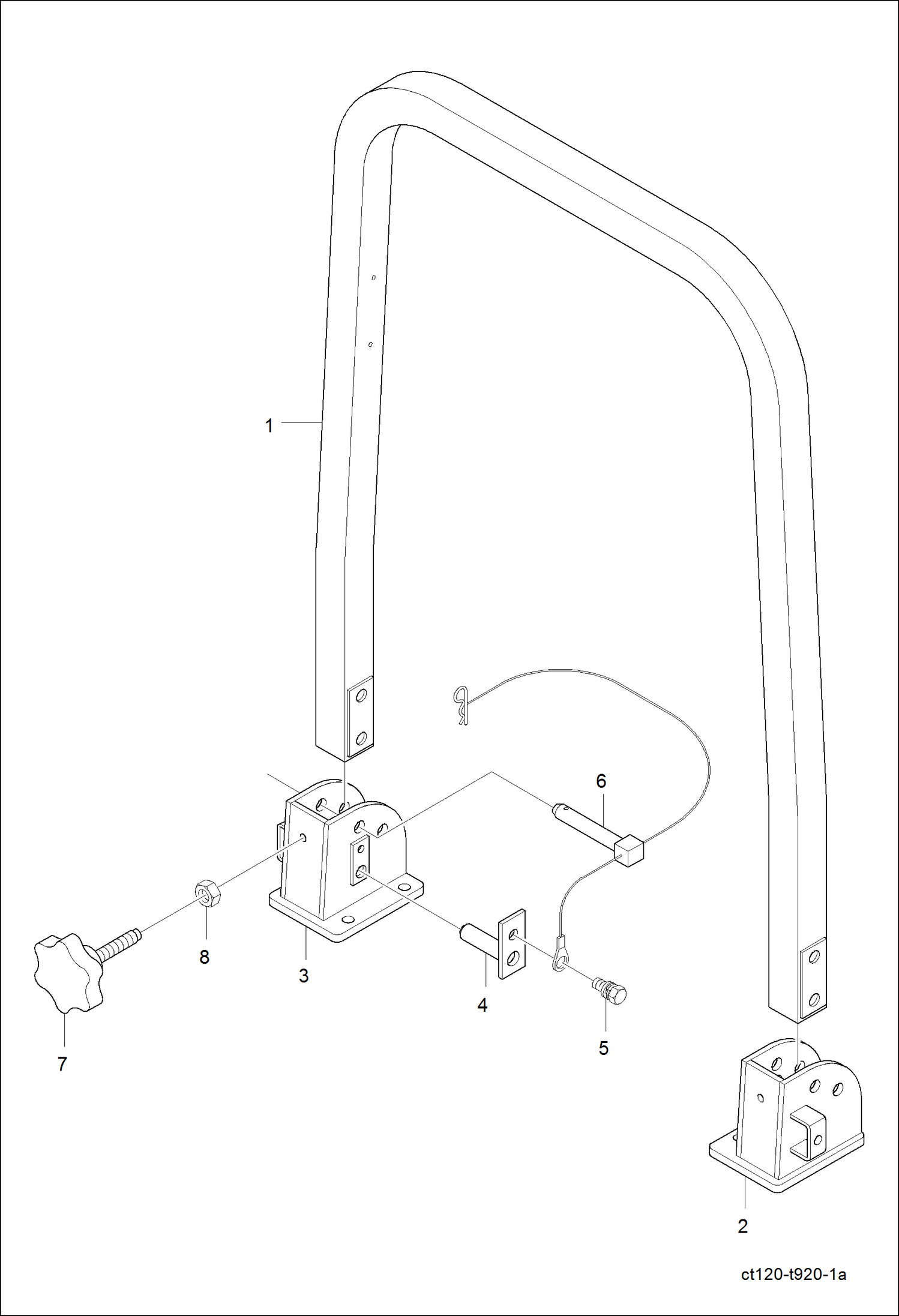 Схема запчастей Bobcat CT120 - ROPS GROUP MAIN FRAME