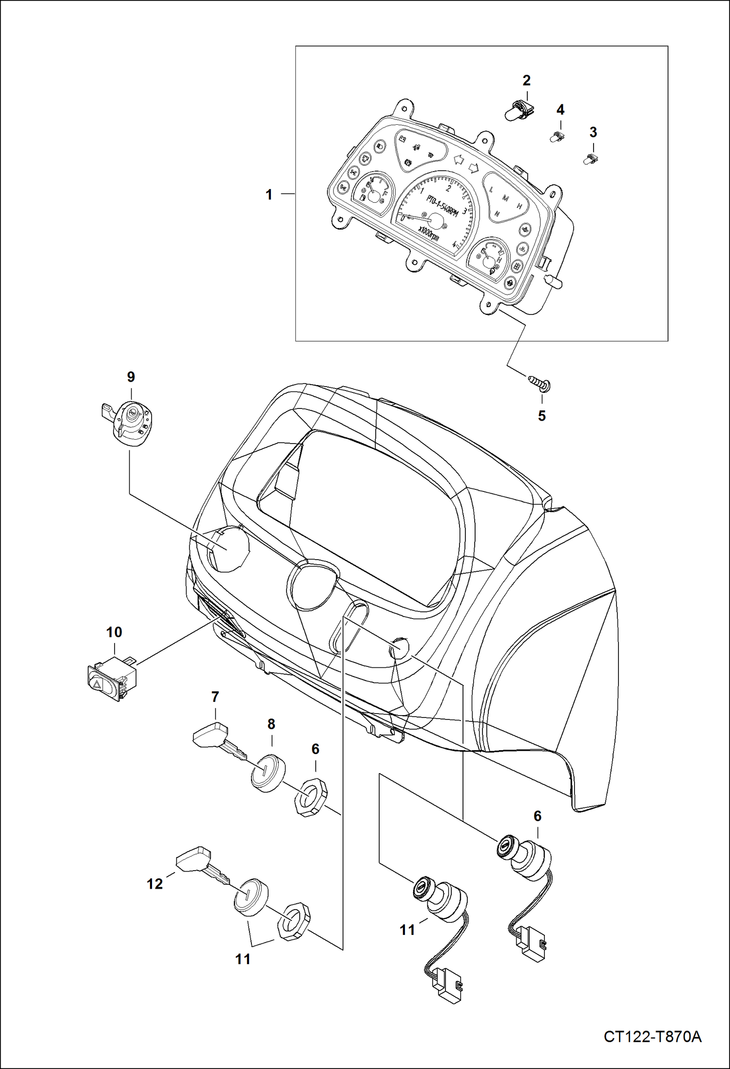 Схема запчастей Bobcat CT122 - ELECTRICAL SYSTEM 1 GROUP ELECTRICAL SYSTEM