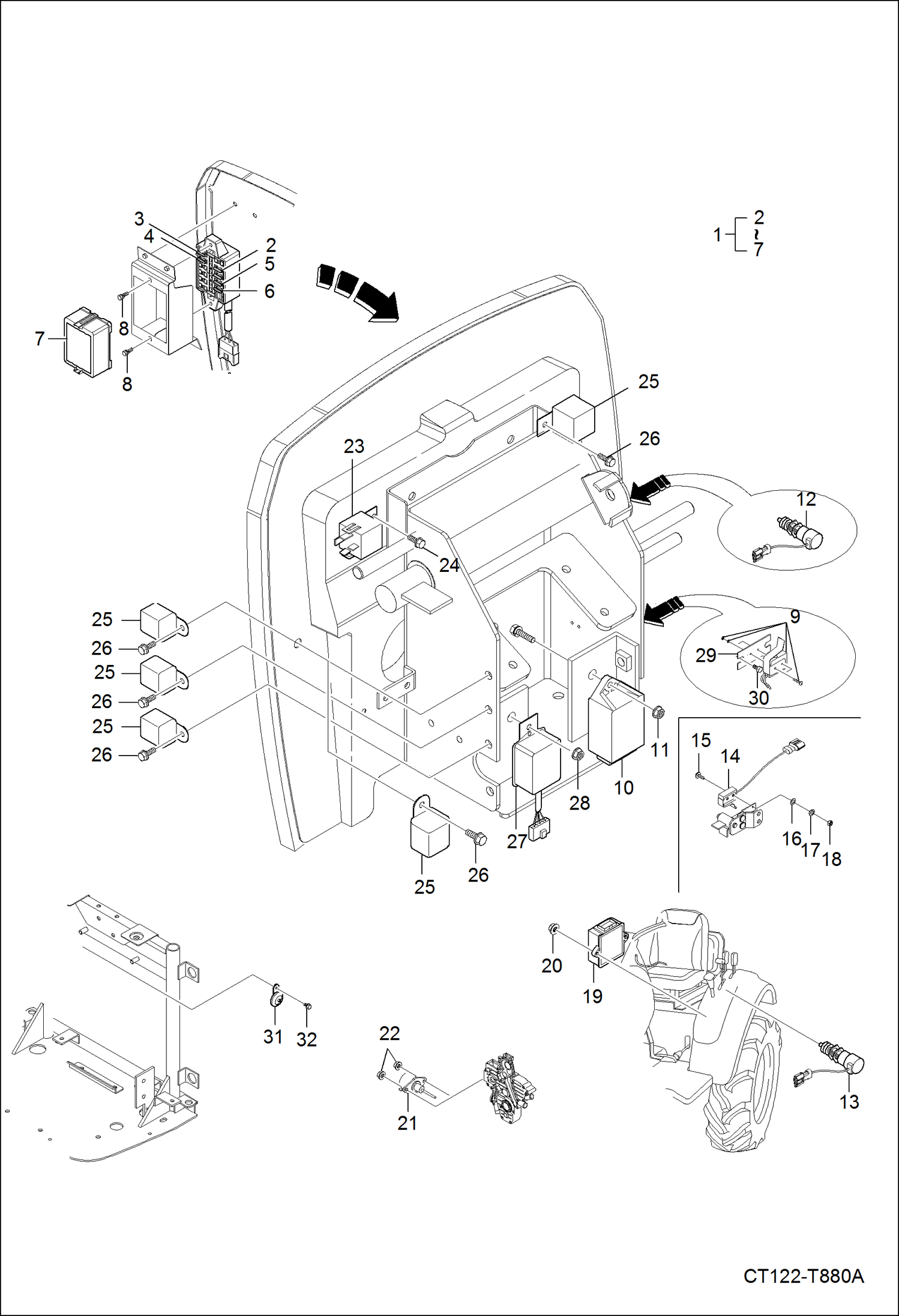 Схема запчастей Bobcat CT122 - ELECTRICAL SYSTEM 2 GROUP ELECTRICAL SYSTEM