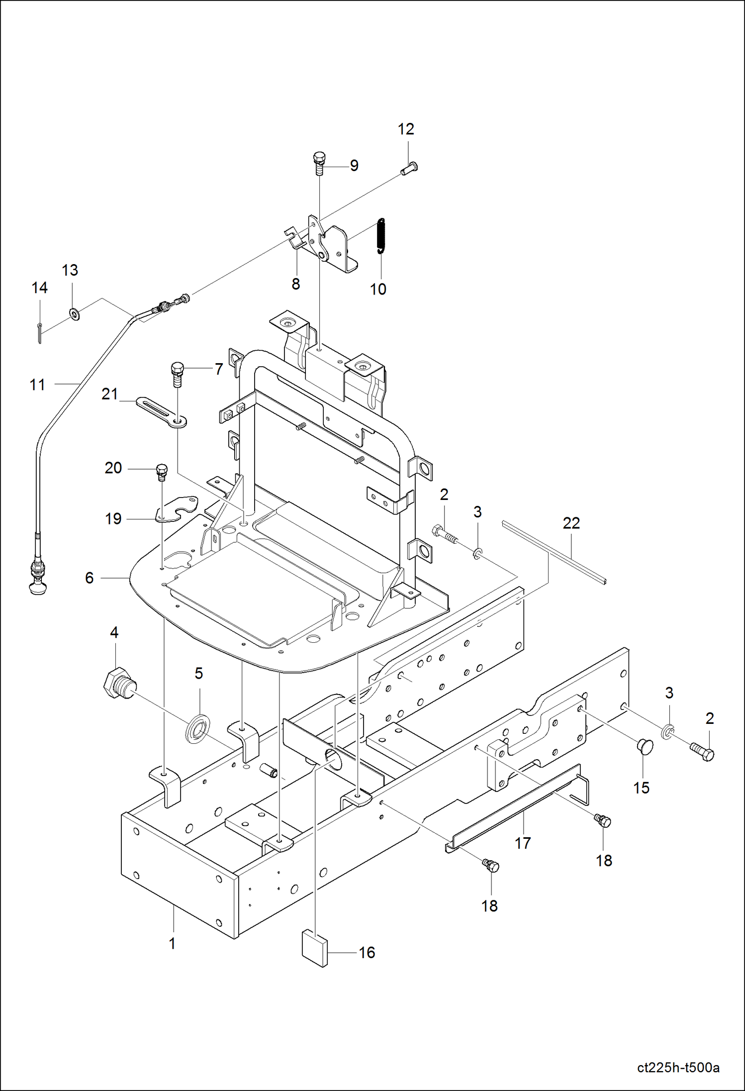 Схема запчастей Bobcat CT225 - FRONT AXLE FRAME GROUP (S/N A59B11001 & Above) MAIN FRAME