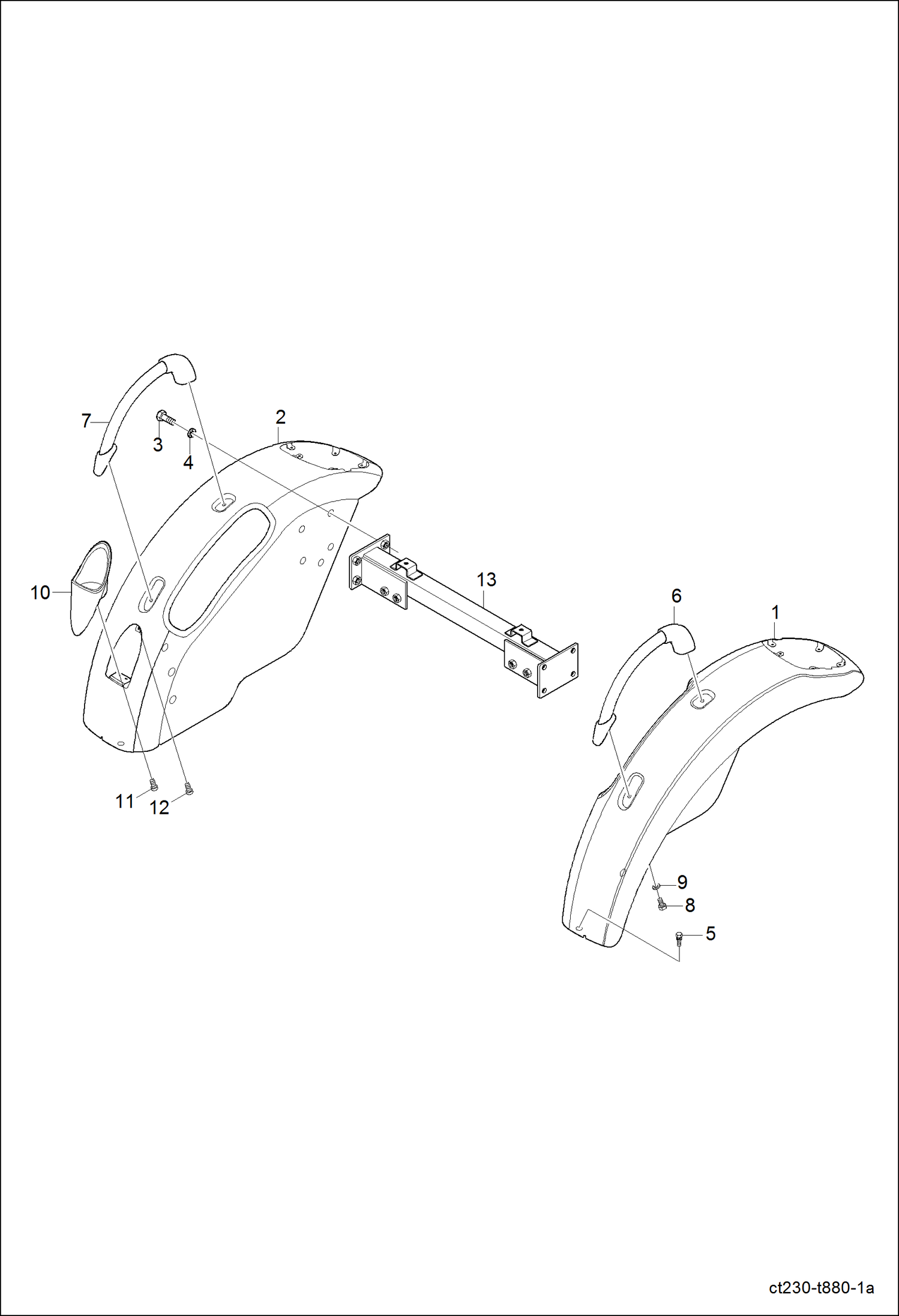 Схема запчастей Bobcat CT225 - FENDER GROUP MAIN FRAME