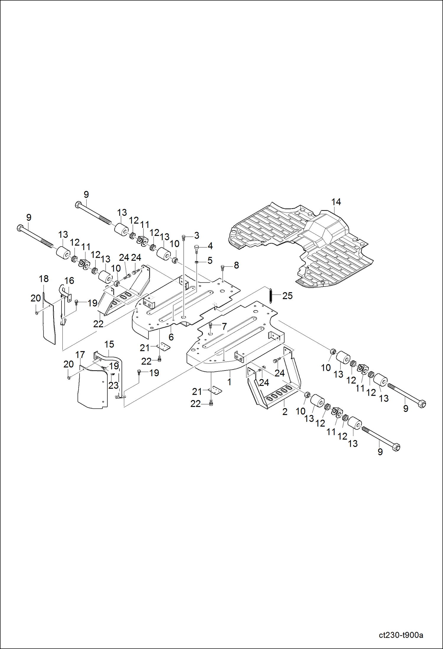 Схема запчастей Bobcat CT225 - STEP GROUP MAIN FRAME