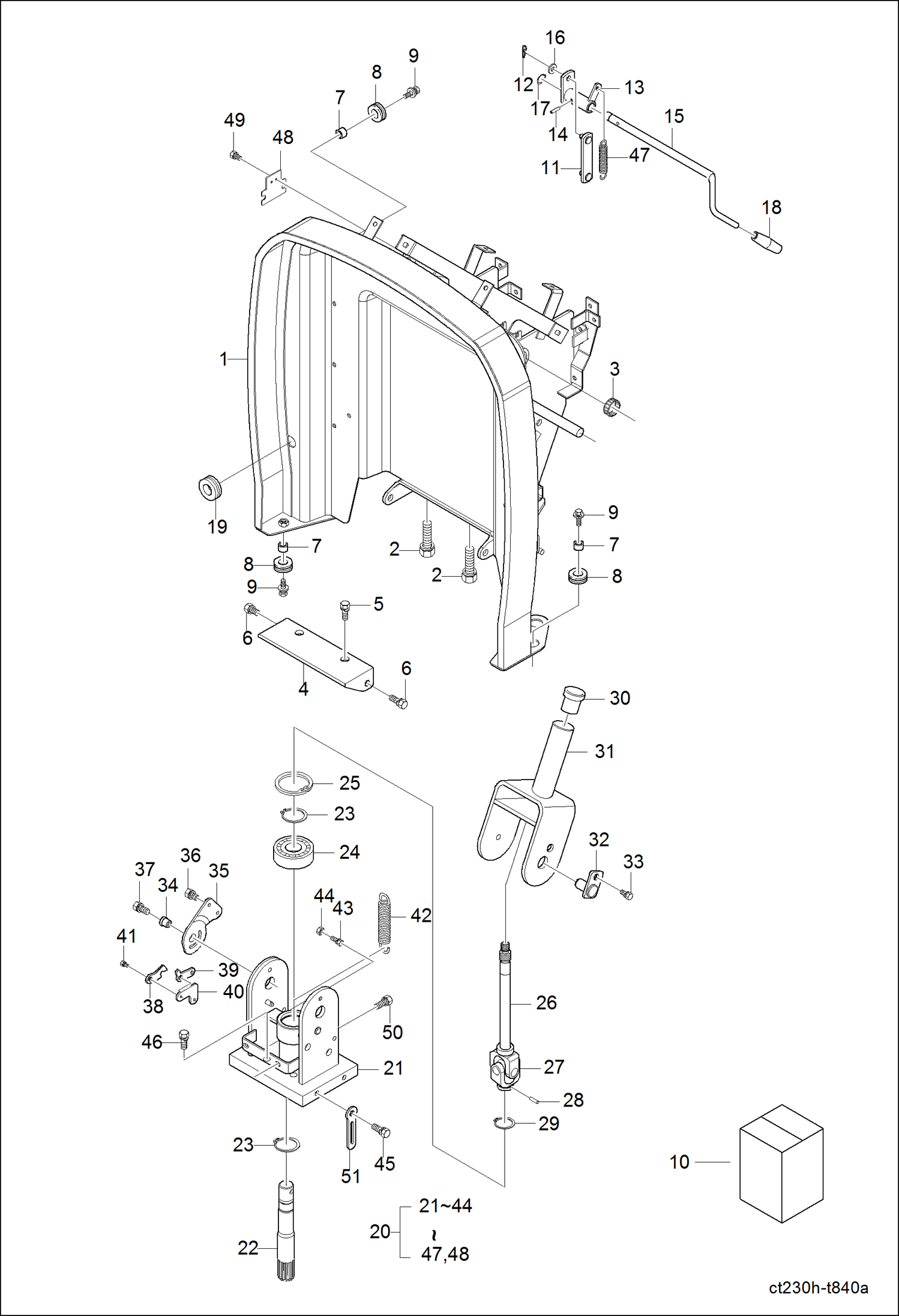 Схема запчастей Bobcat CT225 - FRAME GROUP MAIN FRAME