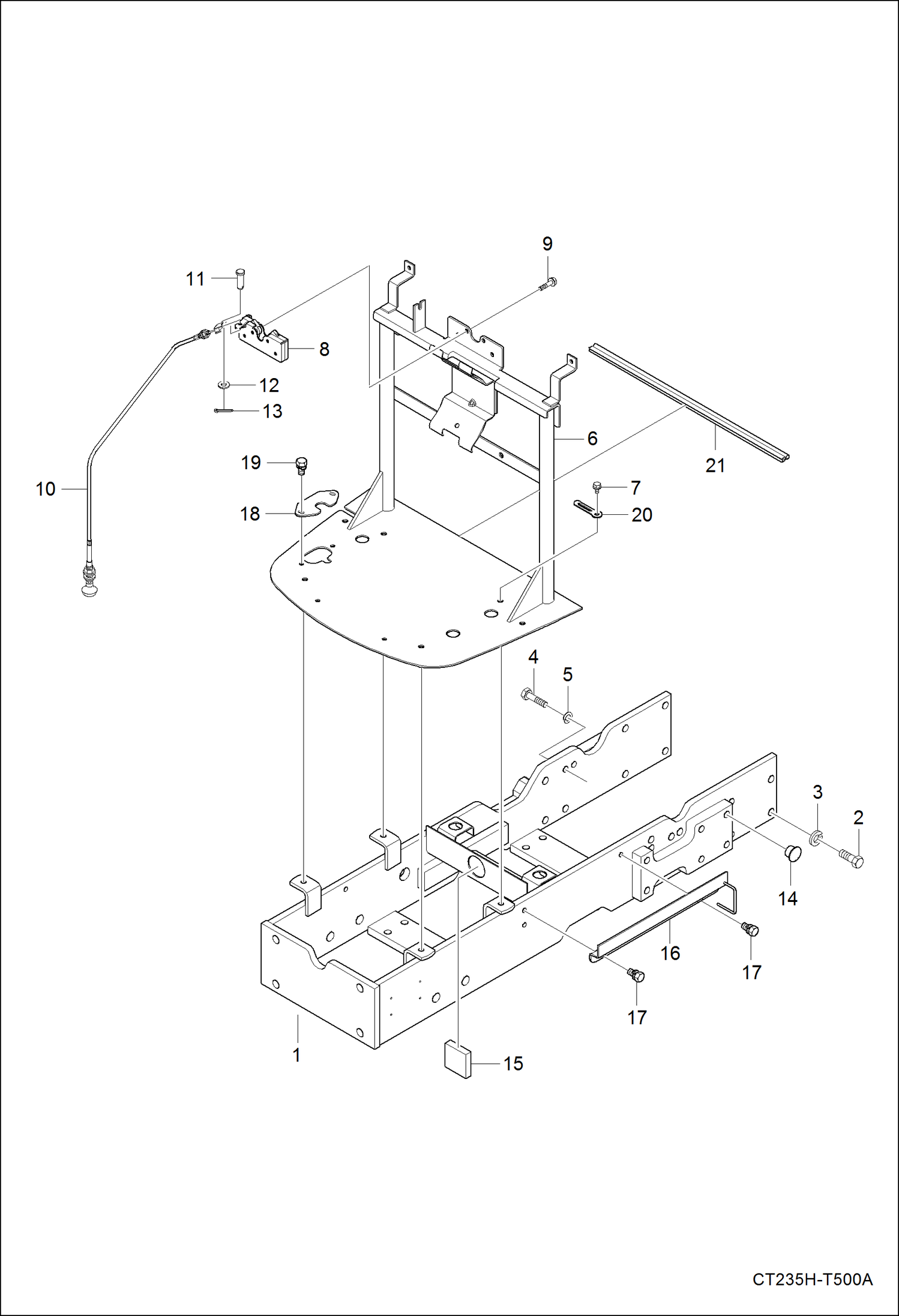 Схема запчастей Bobcat CT225 - FRONT AXLE FRAME GROUP (S/N ABFJ11001 & Above) MAIN FRAME
