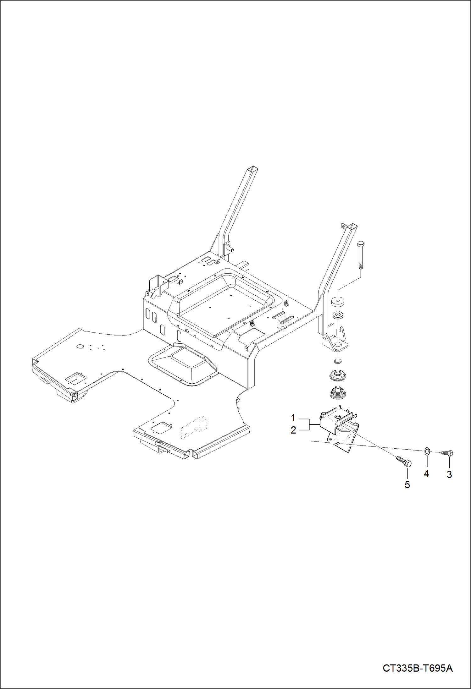 Схема запчастей Bobcat CT335 - CHECK CHAIN HOLDER GROUP MAIN FRAME