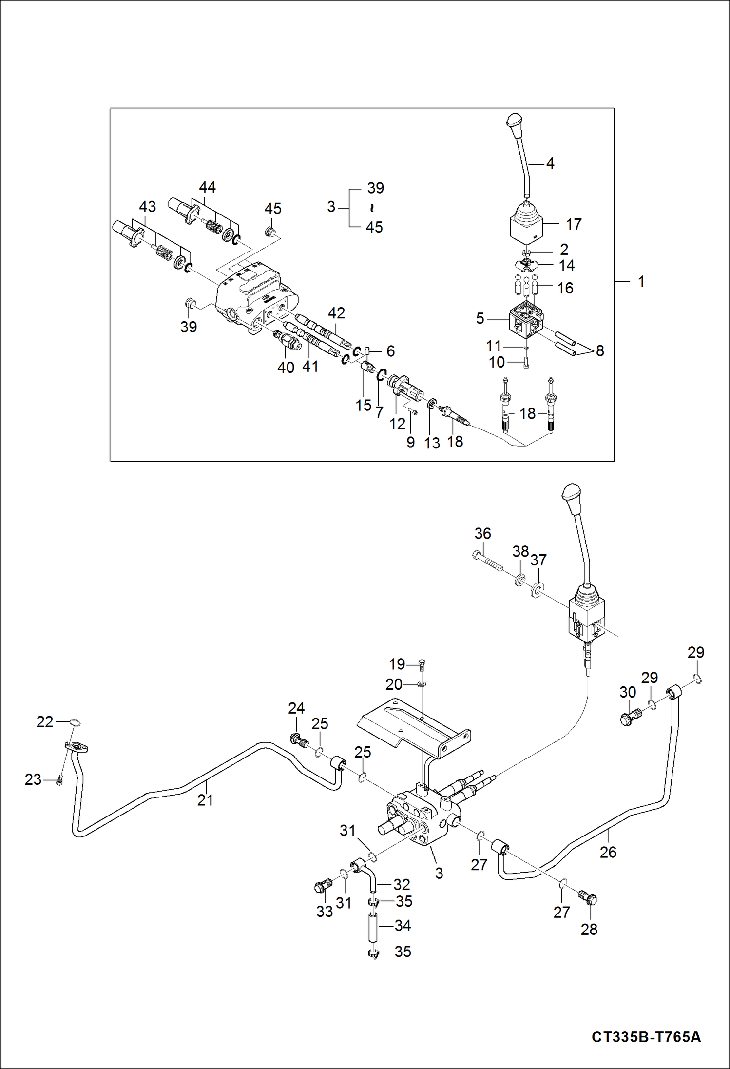 Схема запчастей Bobcat CT335 - JOYSTICK VALVE GROUP ACCESSORIES & OPTIONS