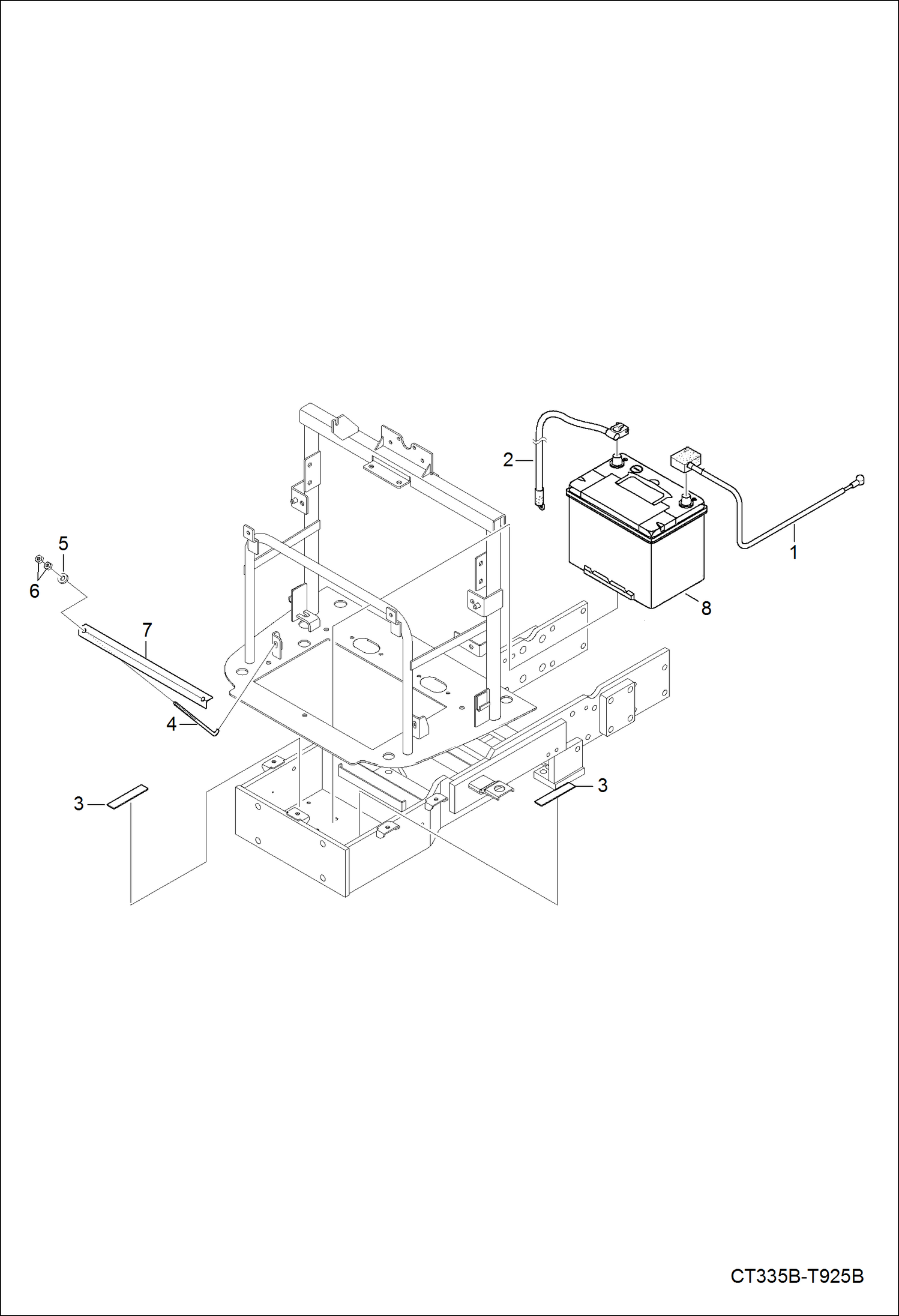 Схема запчастей Bobcat CT335 - BATTERY GROUP ELECTRICAL SYSTEM