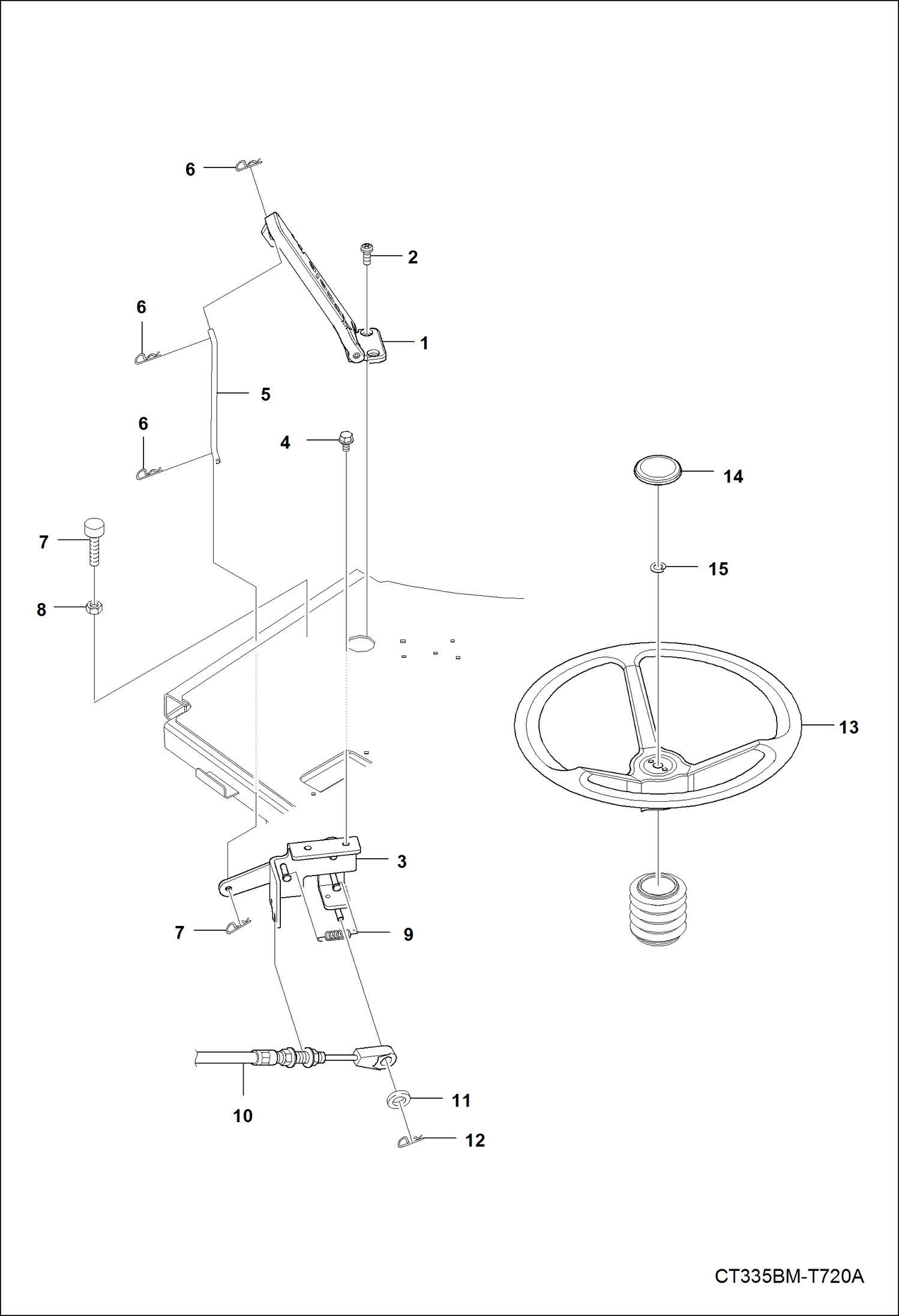 Схема запчастей Bobcat CT335 - THROTTLE GROUP (Foot) POWER UNIT