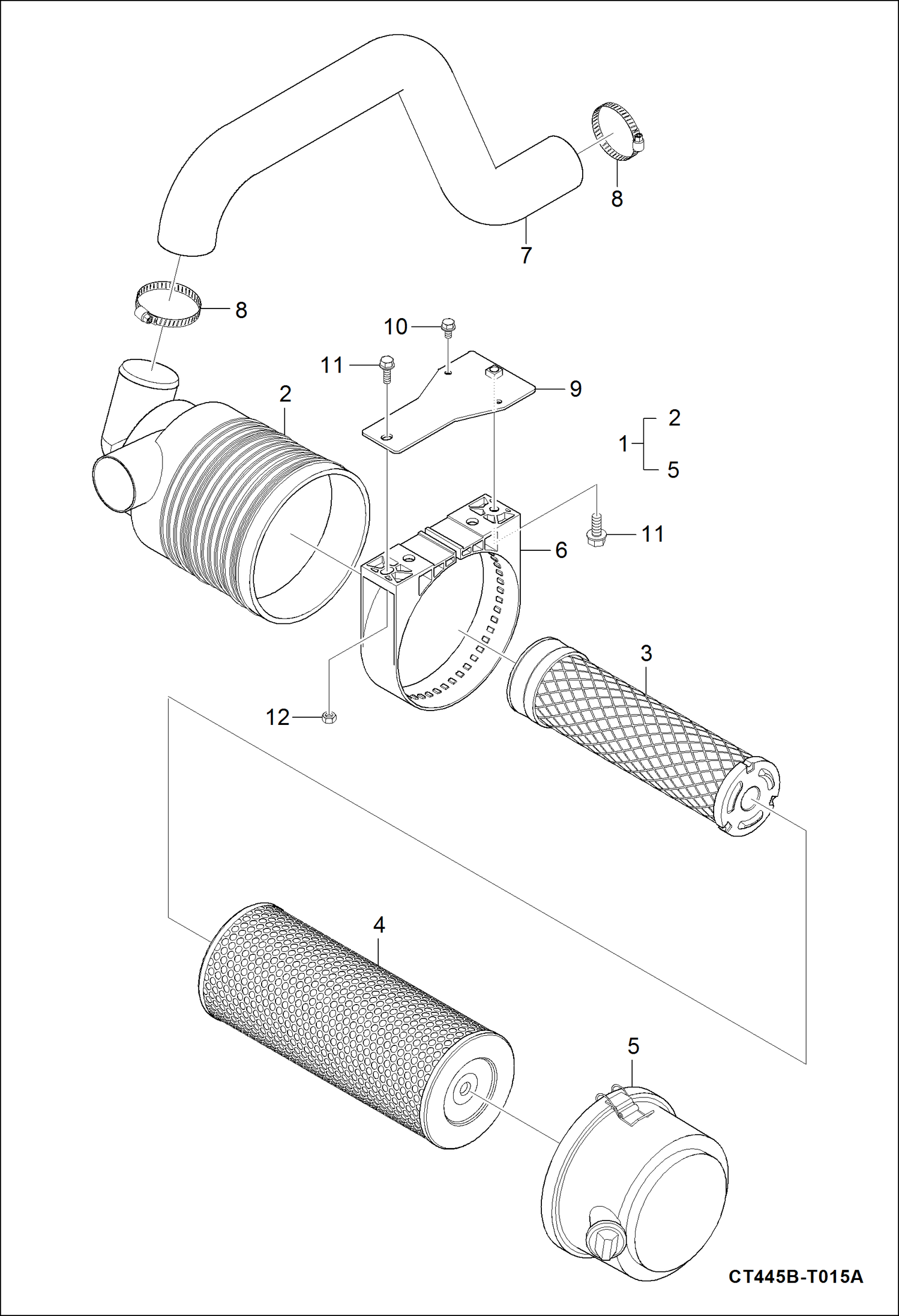 Схема запчастей Bobcat CT440 - AIR CLEANER GROUP POWER UNIT