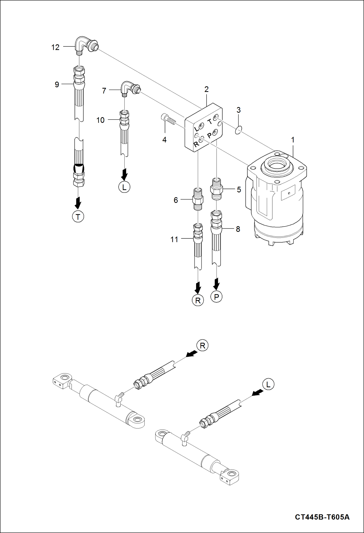 Схема запчастей Bobcat CT440 - POWER STEERING UNIT GROUP DRIVE TRAIN