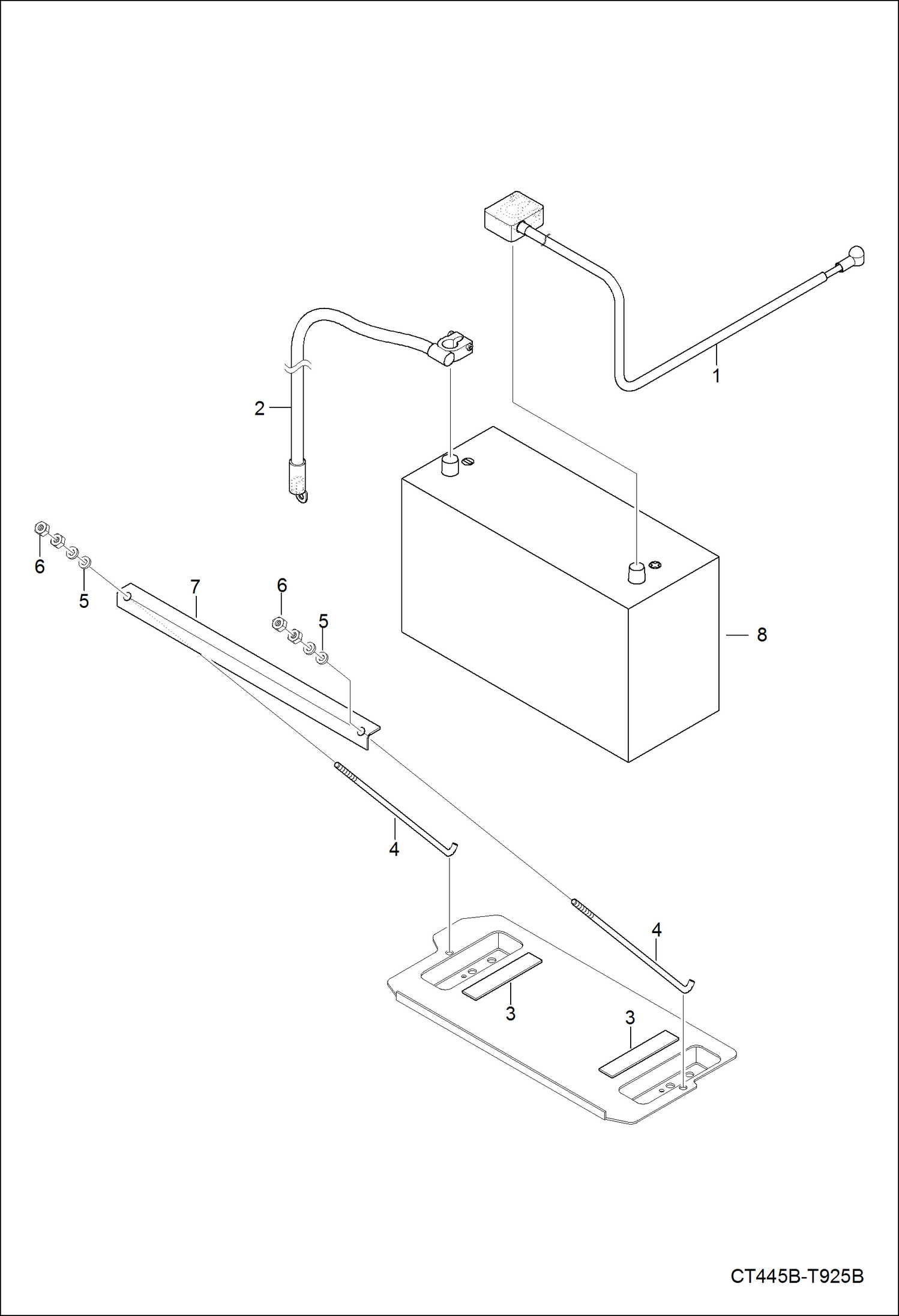 Схема запчастей Bobcat CT440 - BATTERY GROUP ELECTRICAL SYSTEM
