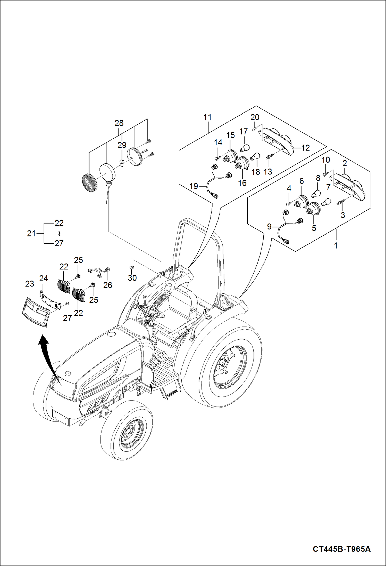 Схема запчастей Bobcat CT335 - LIGHT GROUP ELECTRICAL SYSTEM