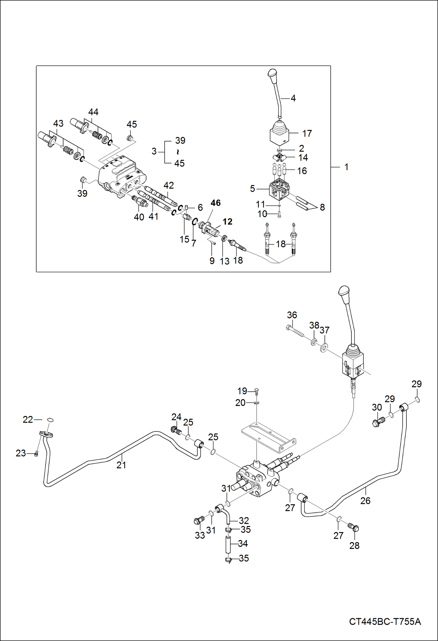 Схема запчастей Bobcat CT440 - JOYSTICK VALVE GROUP ACCESSORIES & OPTIONS