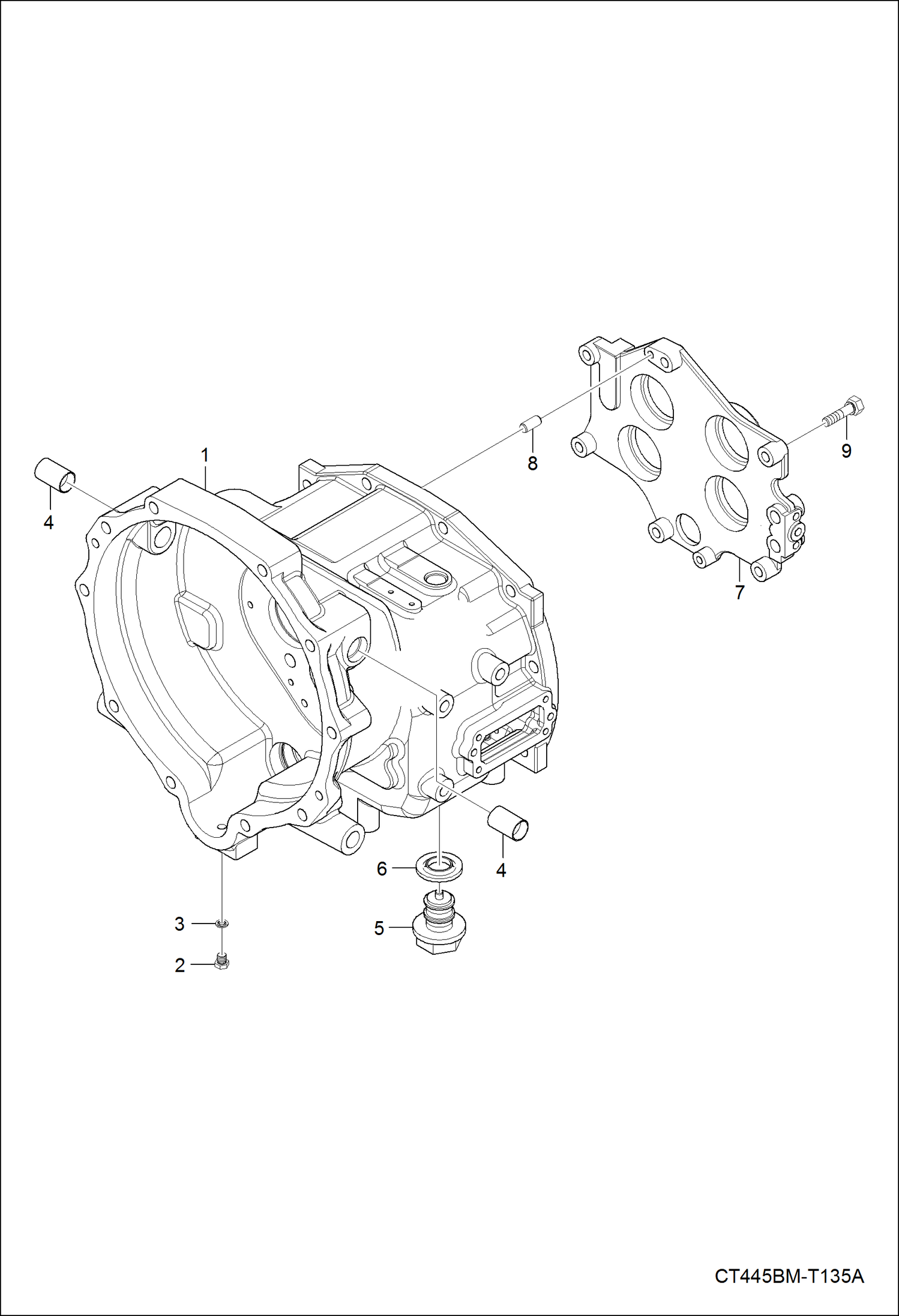 Схема запчастей Bobcat CT335 - CLUTCH HOUSING 1 GROUP DRIVE TRAIN