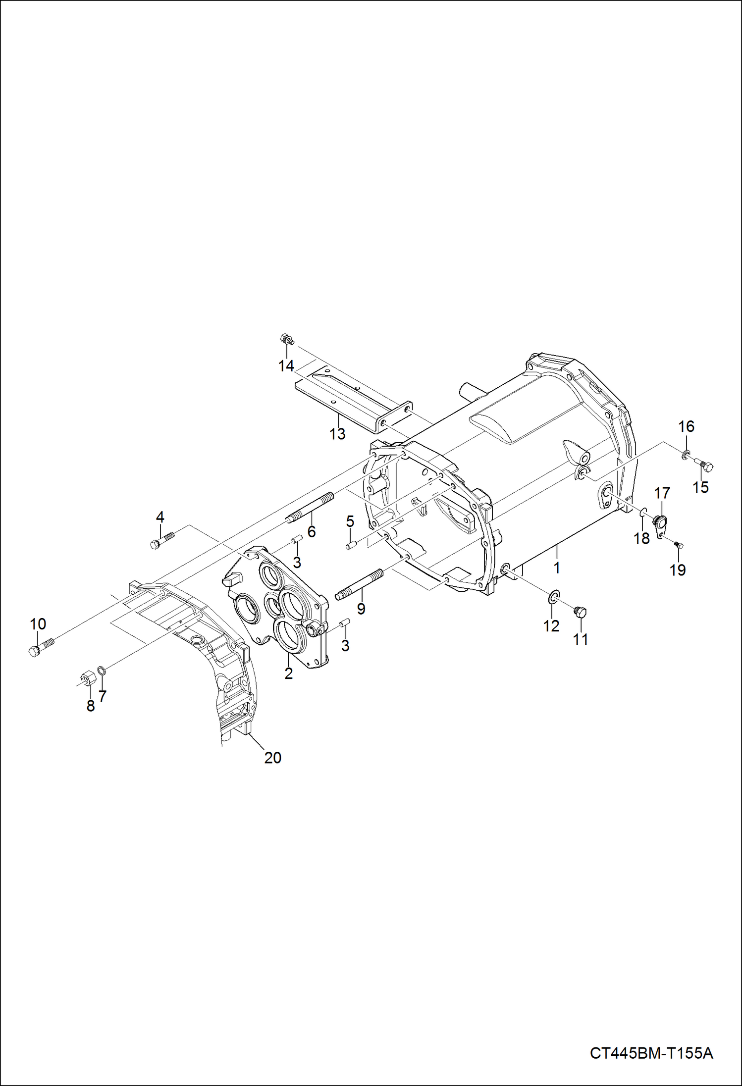 Схема запчастей Bobcat CT335 - MID CASE GROUP DRIVE TRAIN