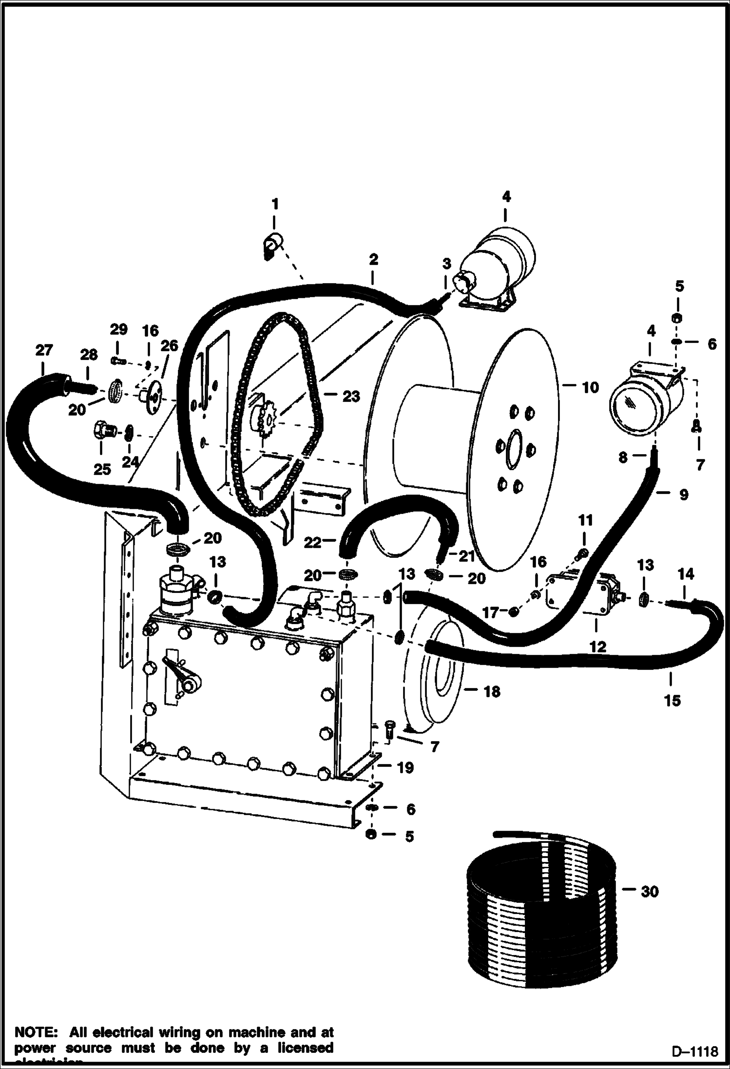 Схема запчастей Bobcat 600s - MAIN FRAME ELECTRICAL PARTS B.O.M. Electric ELECTRICAL SYSTEM