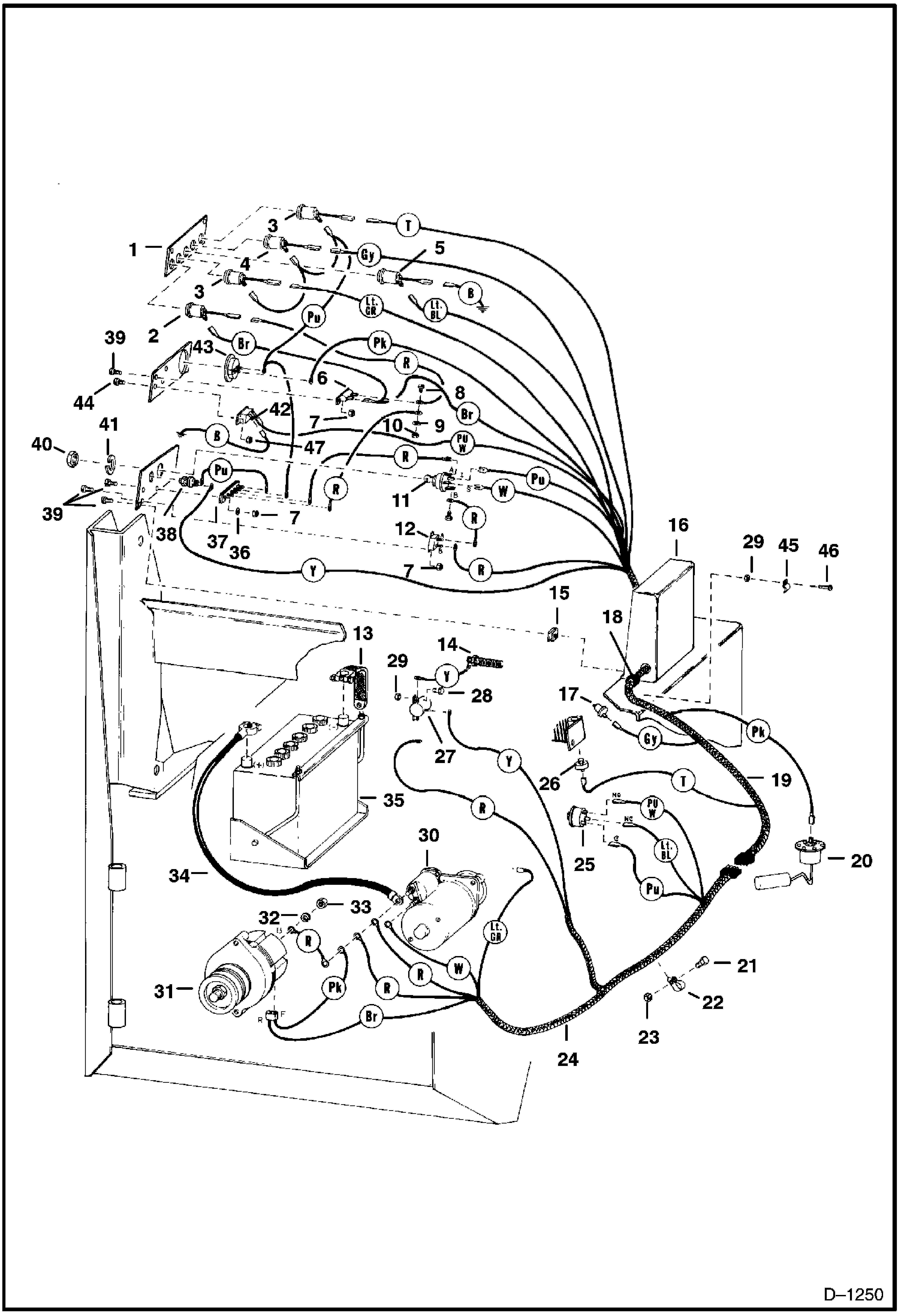 Схема запчастей Bobcat 700s - ELECTRICAL CIRCUITRY ELECTRICAL SYSTEM