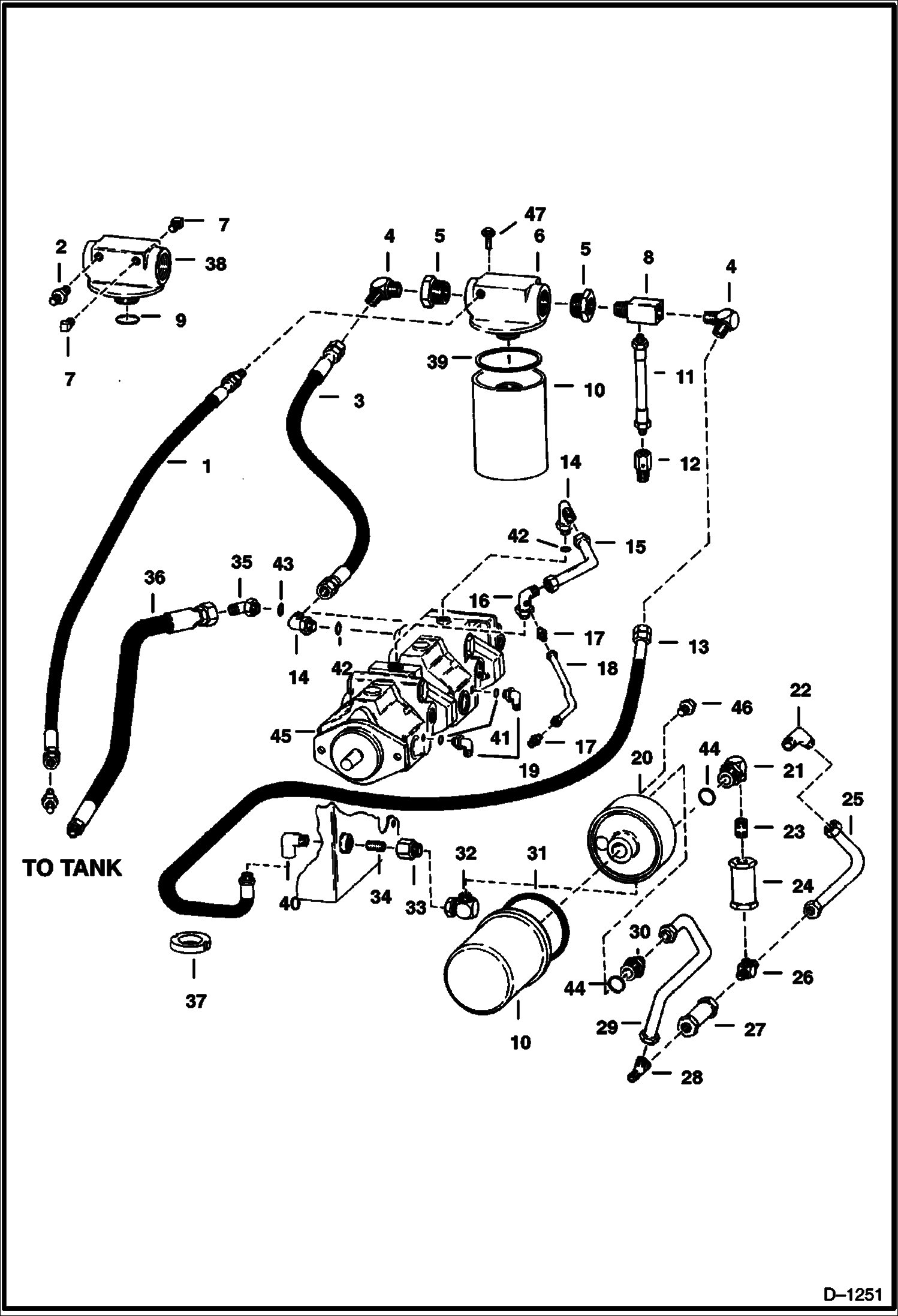 Схема запчастей Bobcat 800s - HYDROSTATIC PUMP CIRCUITRY HYDROSTATIC SYSTEM