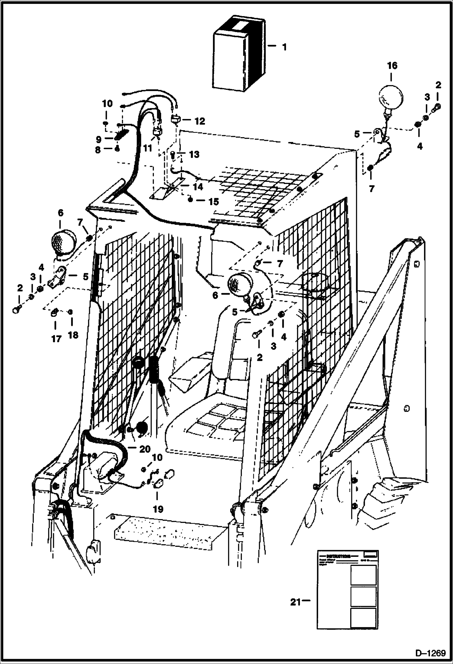 Схема запчастей Bobcat 600s - LIGHTS ACCESSORIES & OPTIONS