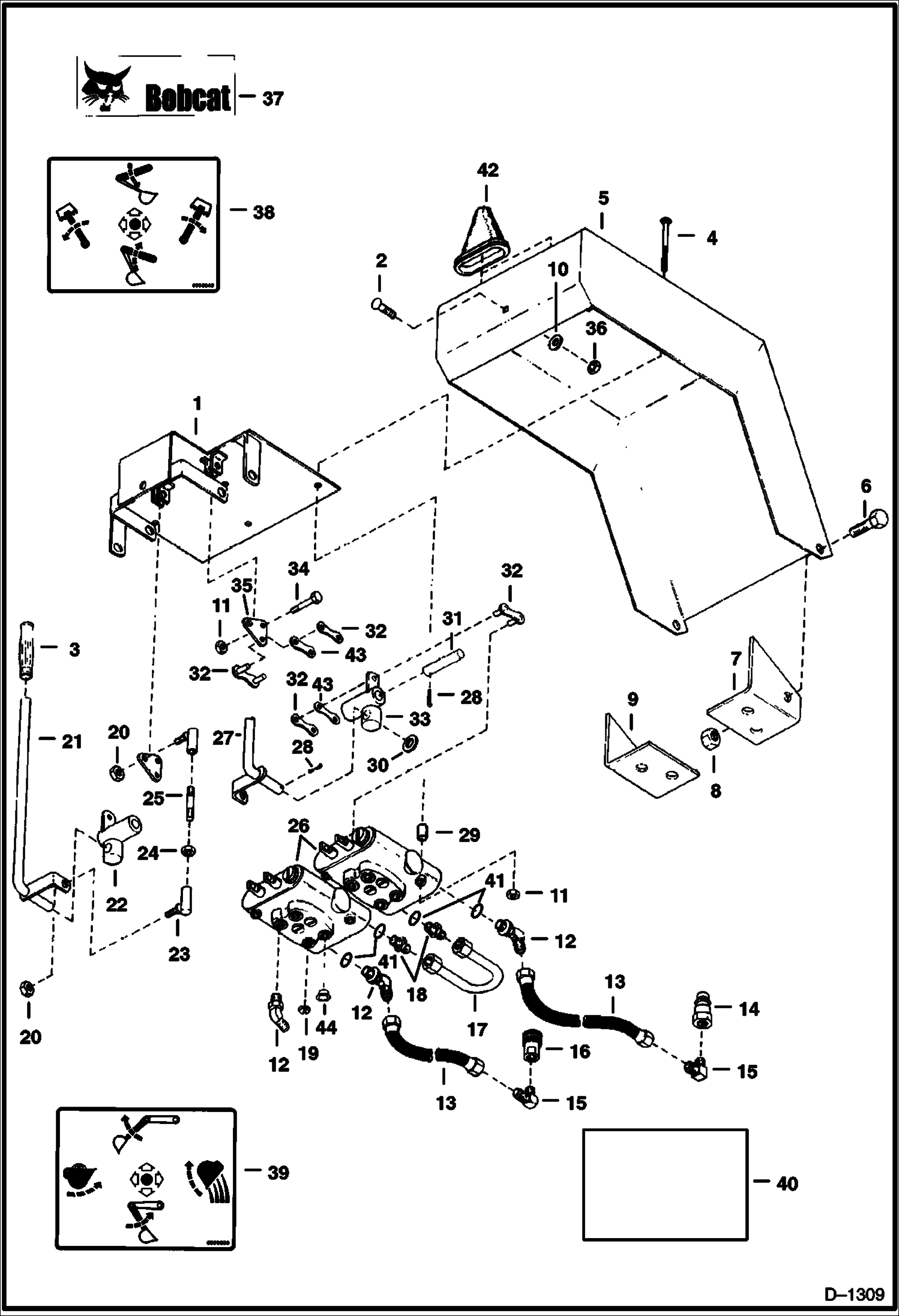 Схема запчастей Bobcat BACKHOE - BACKHOE (Control Linkage) (905) (905A) (905B) 905 BACKHOE