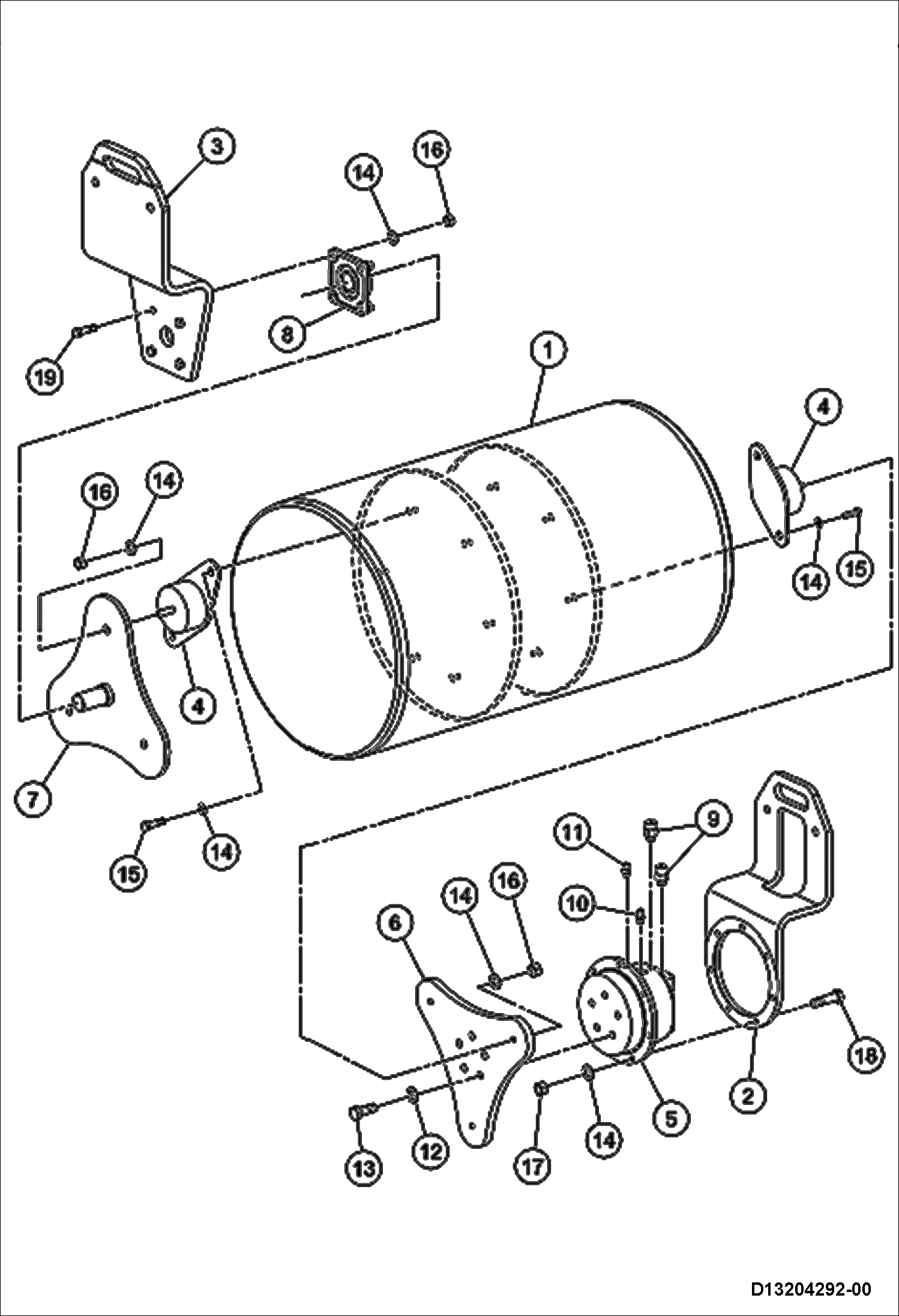 Схема запчастей Bobcat BCA14 - REAR DRUM DRUM