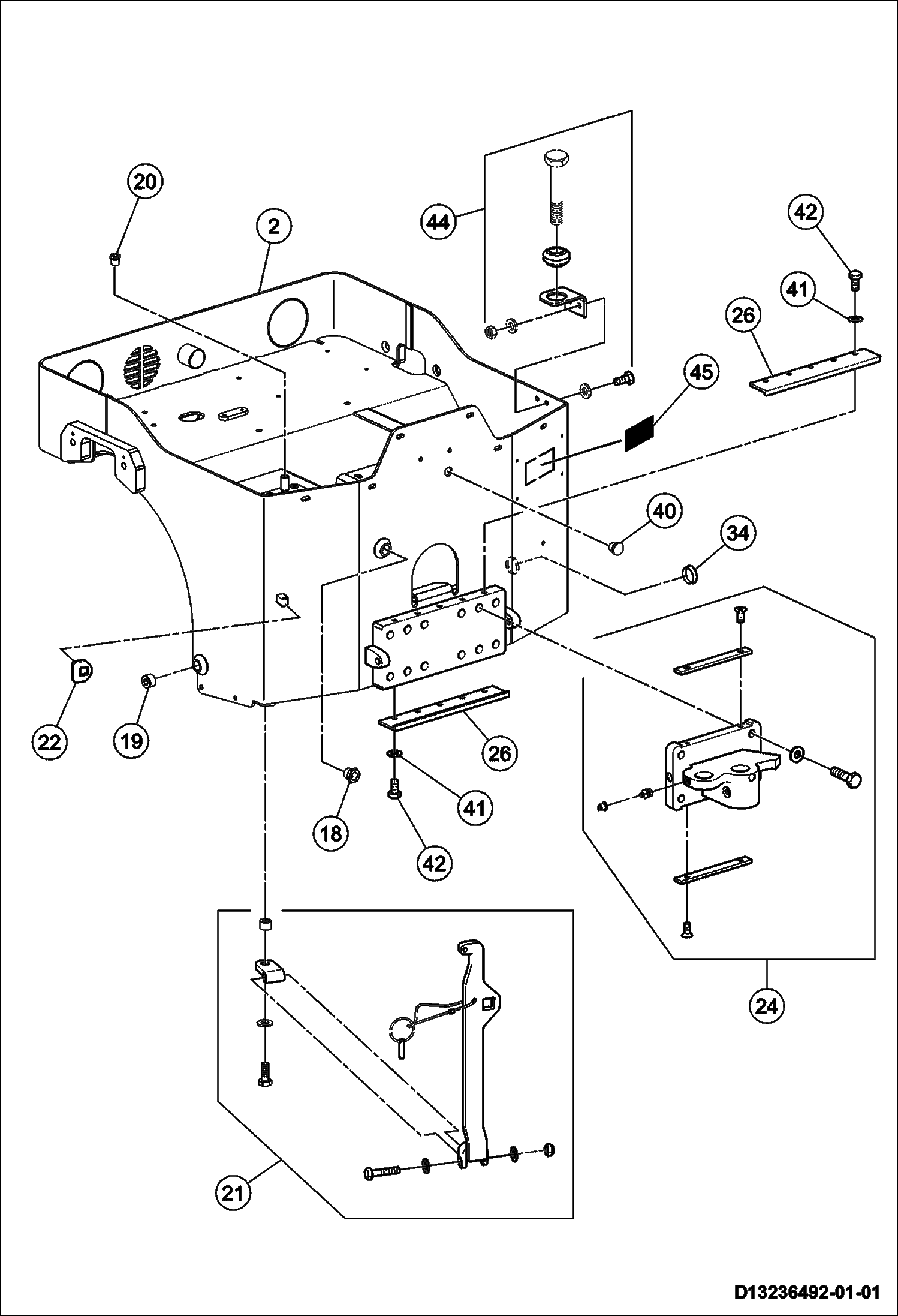 Схема запчастей Bobcat BCA14 - OFFSET & SWIVEL INSTALLATION - OPTIONAL OPTIONAL MAIN FRAME