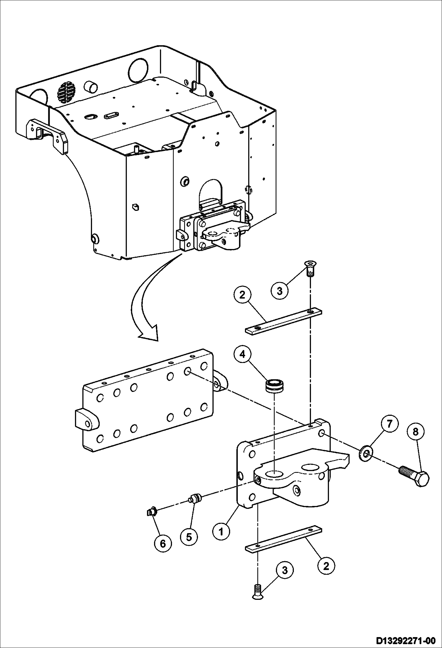 Схема запчастей Bobcat BCA14 - OFFSET SWIVEL ASSEMBLY MAIN FRAME