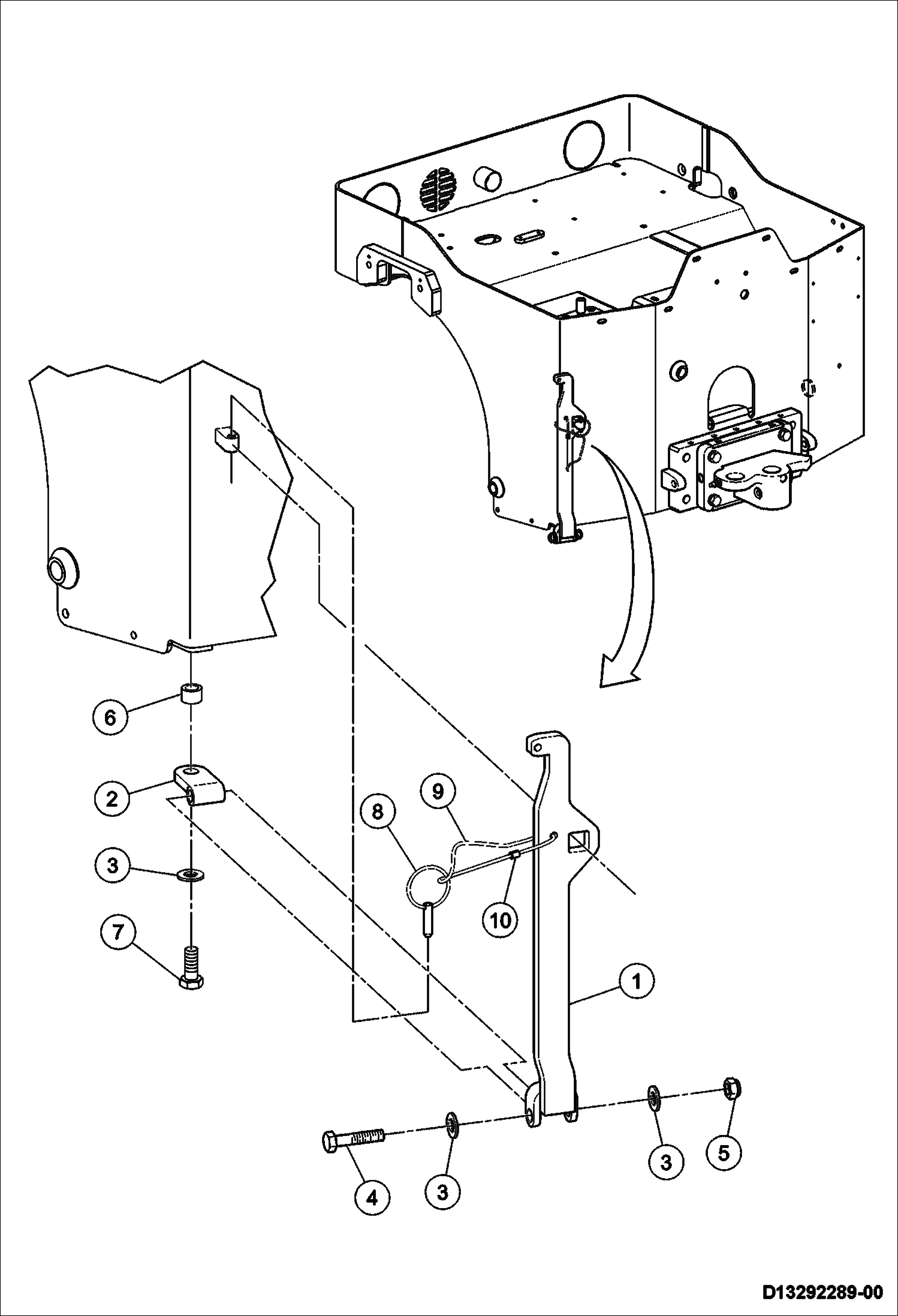 Схема запчастей Bobcat BCA14 - LOCKBAR ASSEMBLY OPTIONAL MAIN FRAME