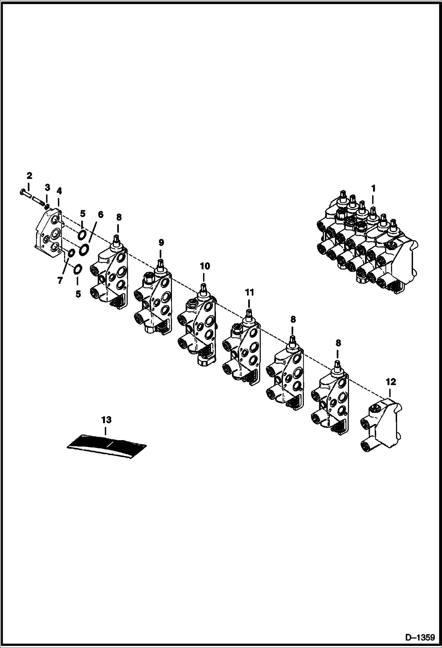 Схема запчастей Bobcat BACKHOE - BACKHOE (Control Valve) (910) (825 Only) 910 BACKHOE
