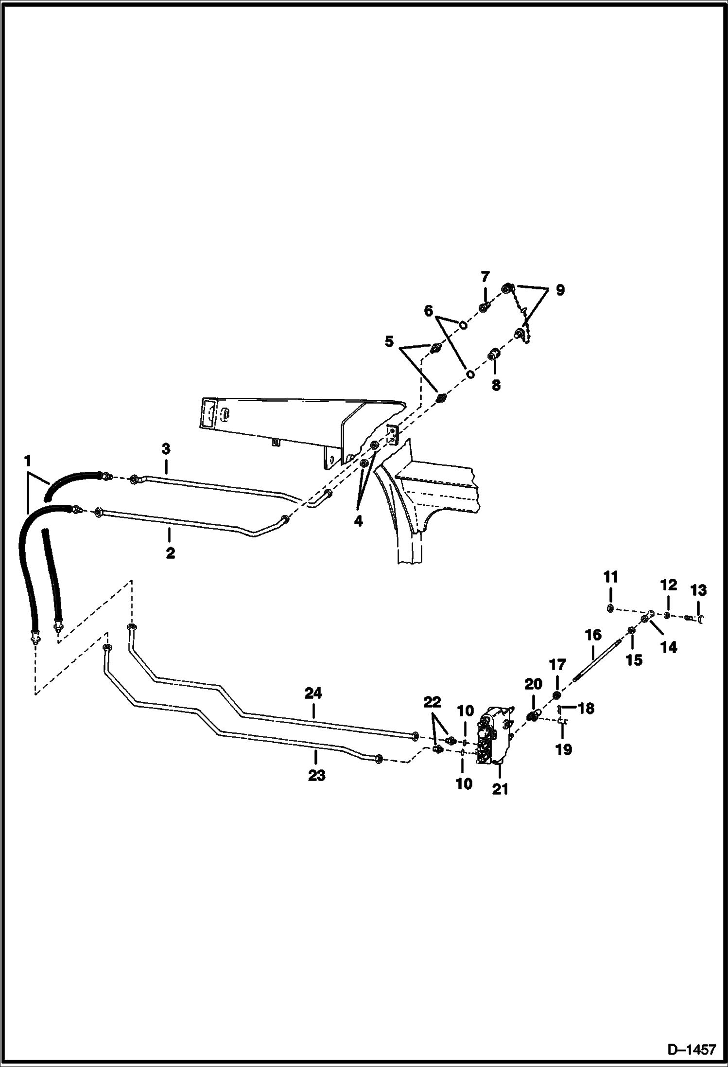 Схема запчастей Bobcat 500s - AUXILIARY HYDRAULICS HYDRAULIC SYSTEM