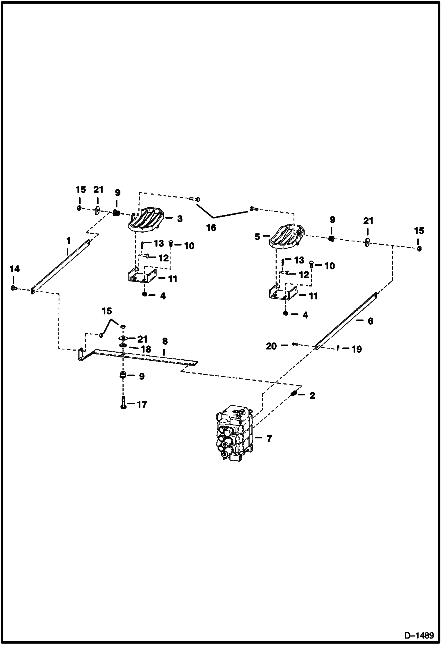 Схема запчастей Bobcat 700s - CONTROL PEDALS (S/N 14999 & Below) HYDRAULIC SYSTEM