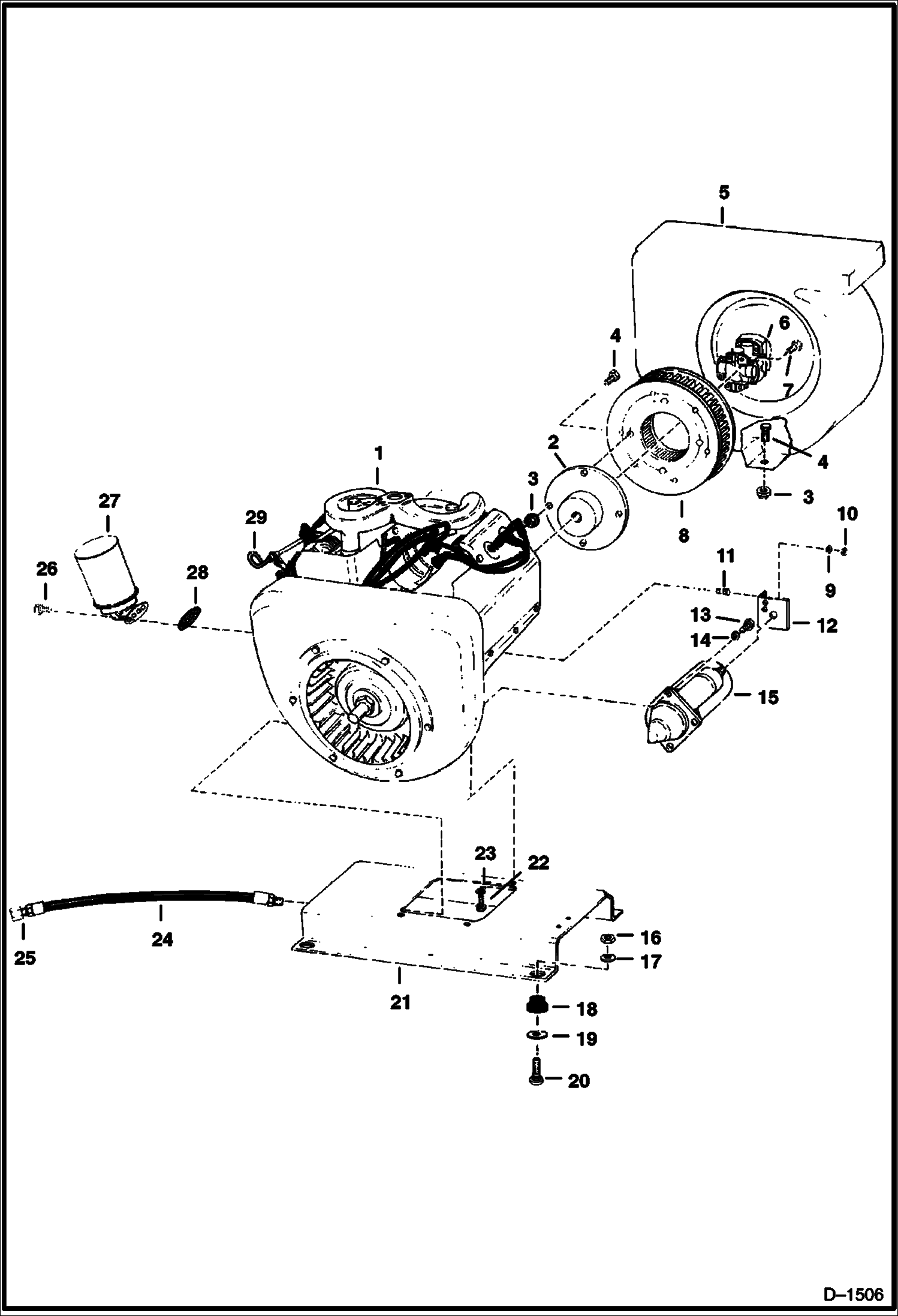 Схема запчастей Bobcat 600s - ENGINE & ATTACHING PARTS (S/N 15001 & Above) POWER UNIT