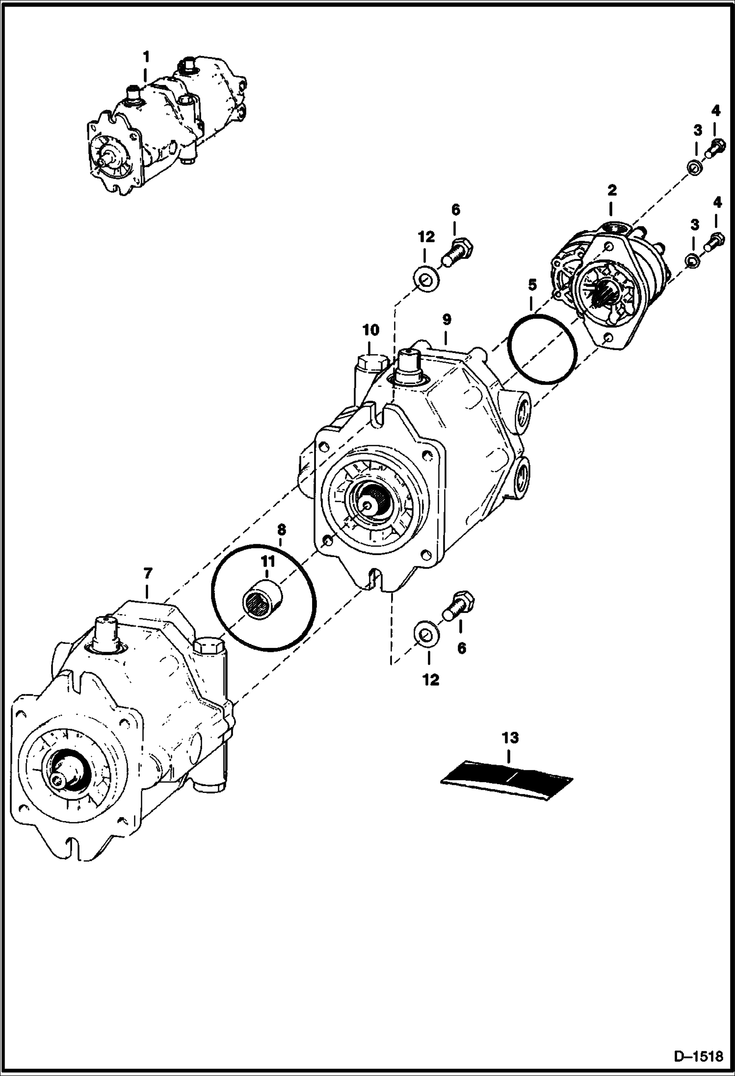 Схема запчастей Bobcat 800s - HYDROSTATIC PUMP (S/N 24001-34221 & 50000-59999) (S/N 85001 & Above, 90001-95000, 95001 & Above) HYDROSTATIC SYSTEM