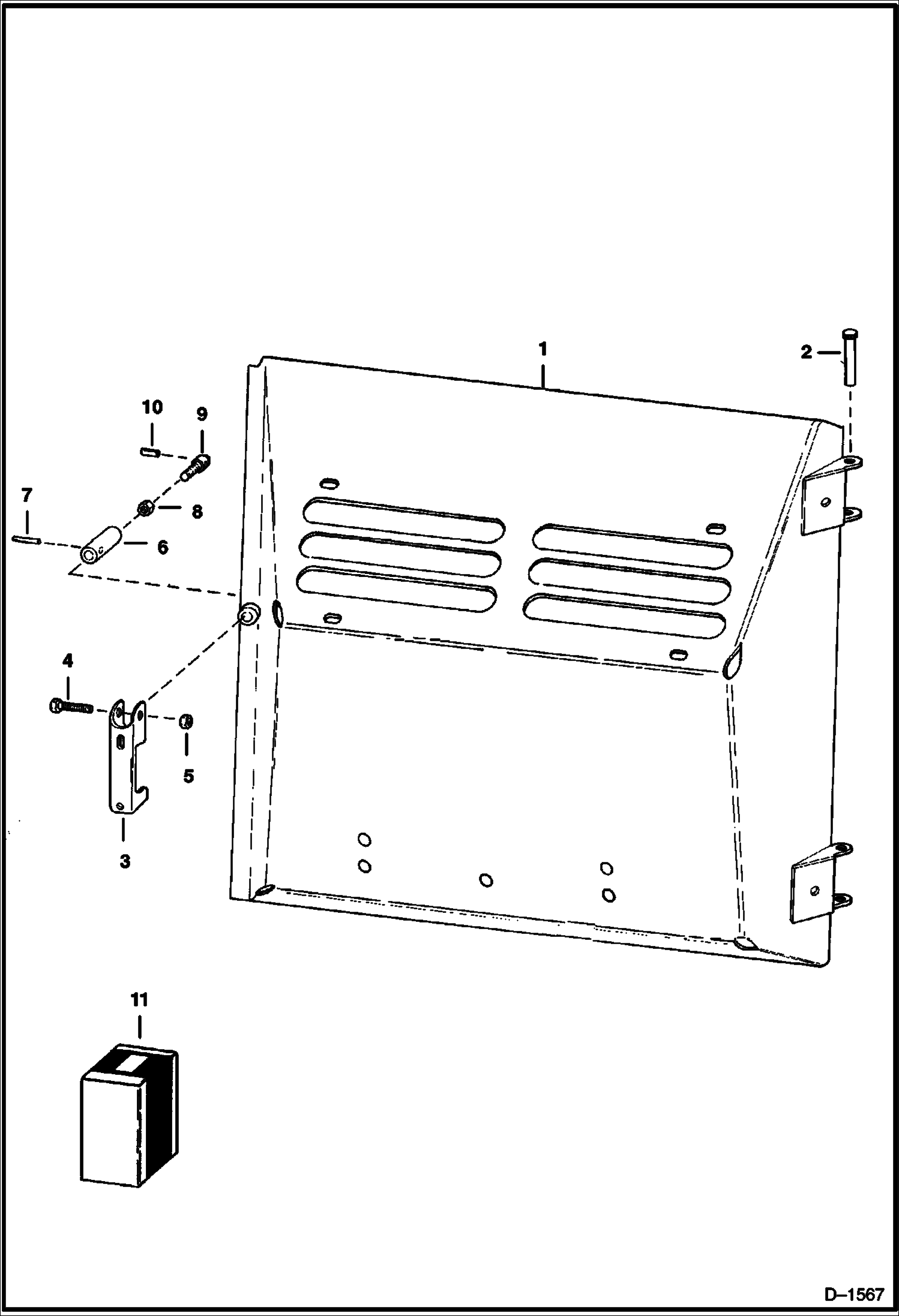 Схема запчастей Bobcat 700s - REAR DOOR (Hinged) MAIN FRAME